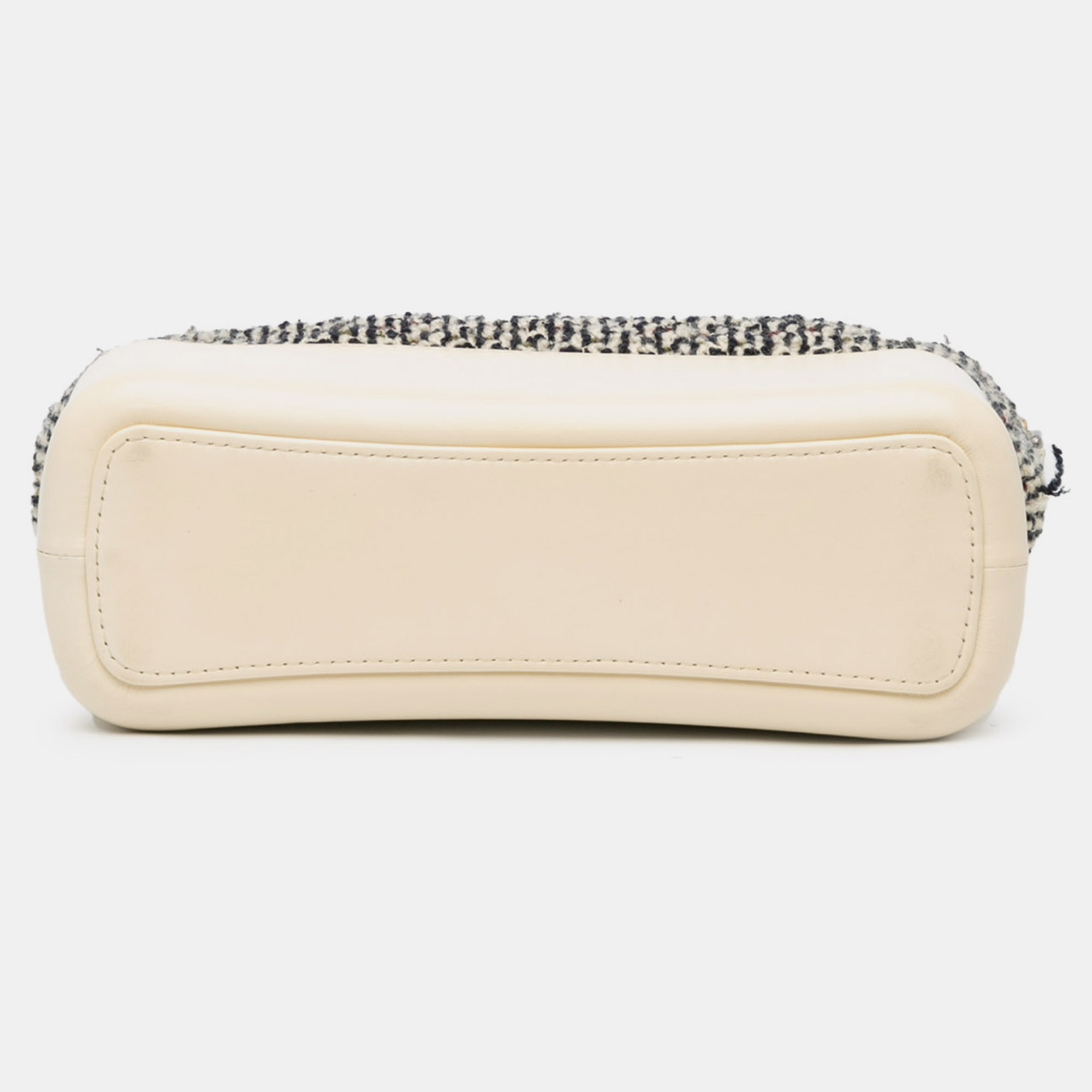 Chanel Navy Blue White Medium Tweed and Lambskin Gabrielle Crossbody 