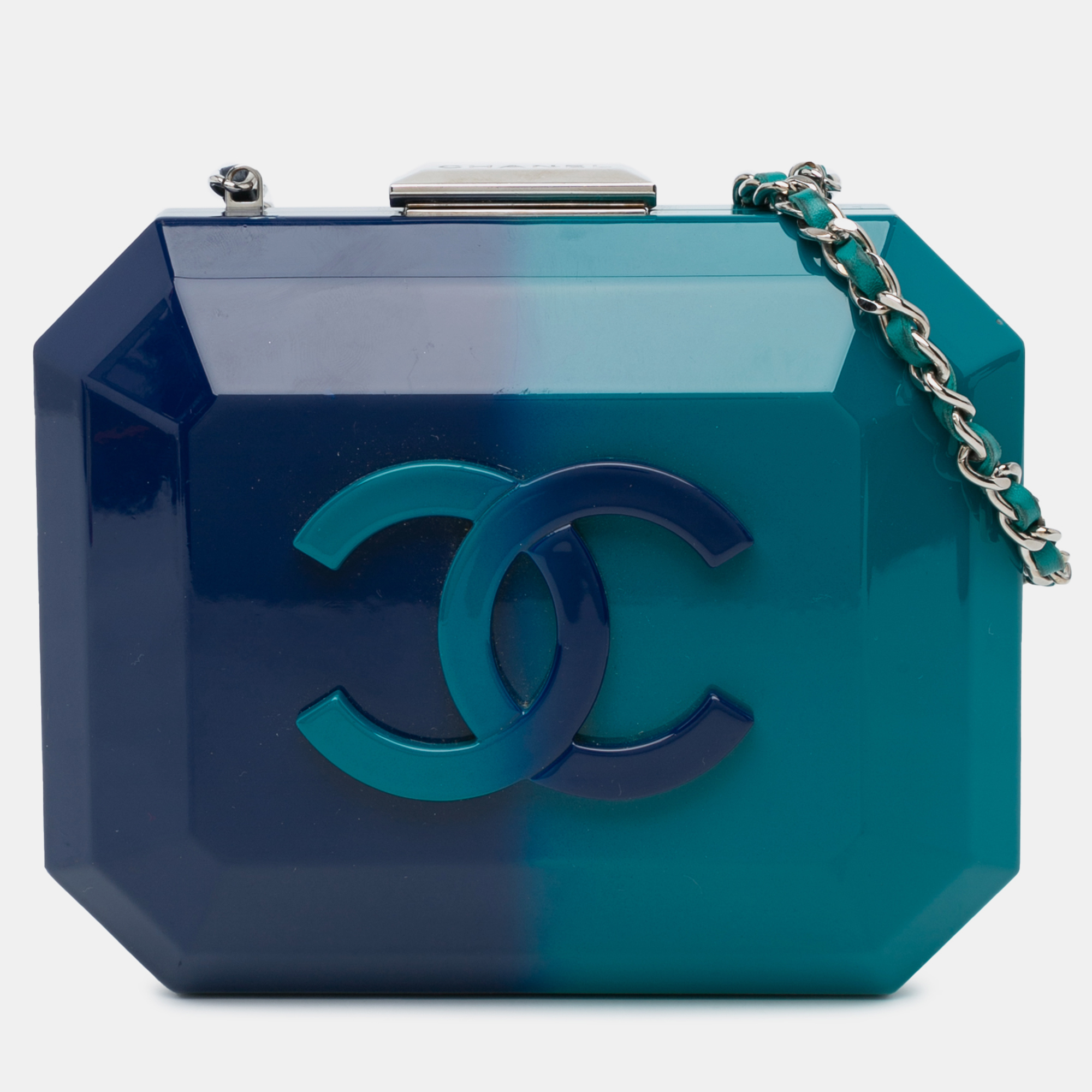 

Chanel Blue CC Ombre Acrylic Clutch on Chain Bag