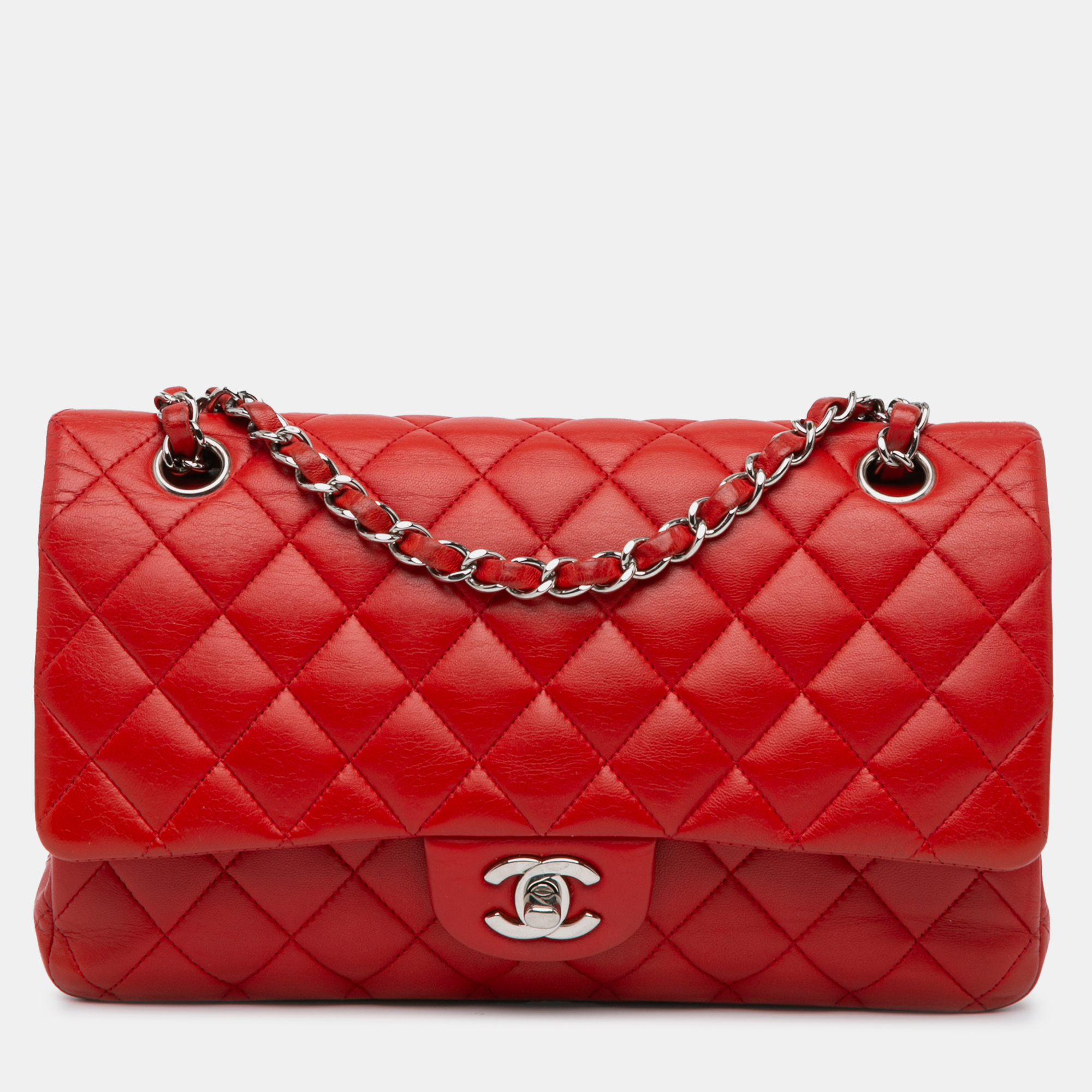 

Chanel Red Medium Classic Lambskin Double Flap