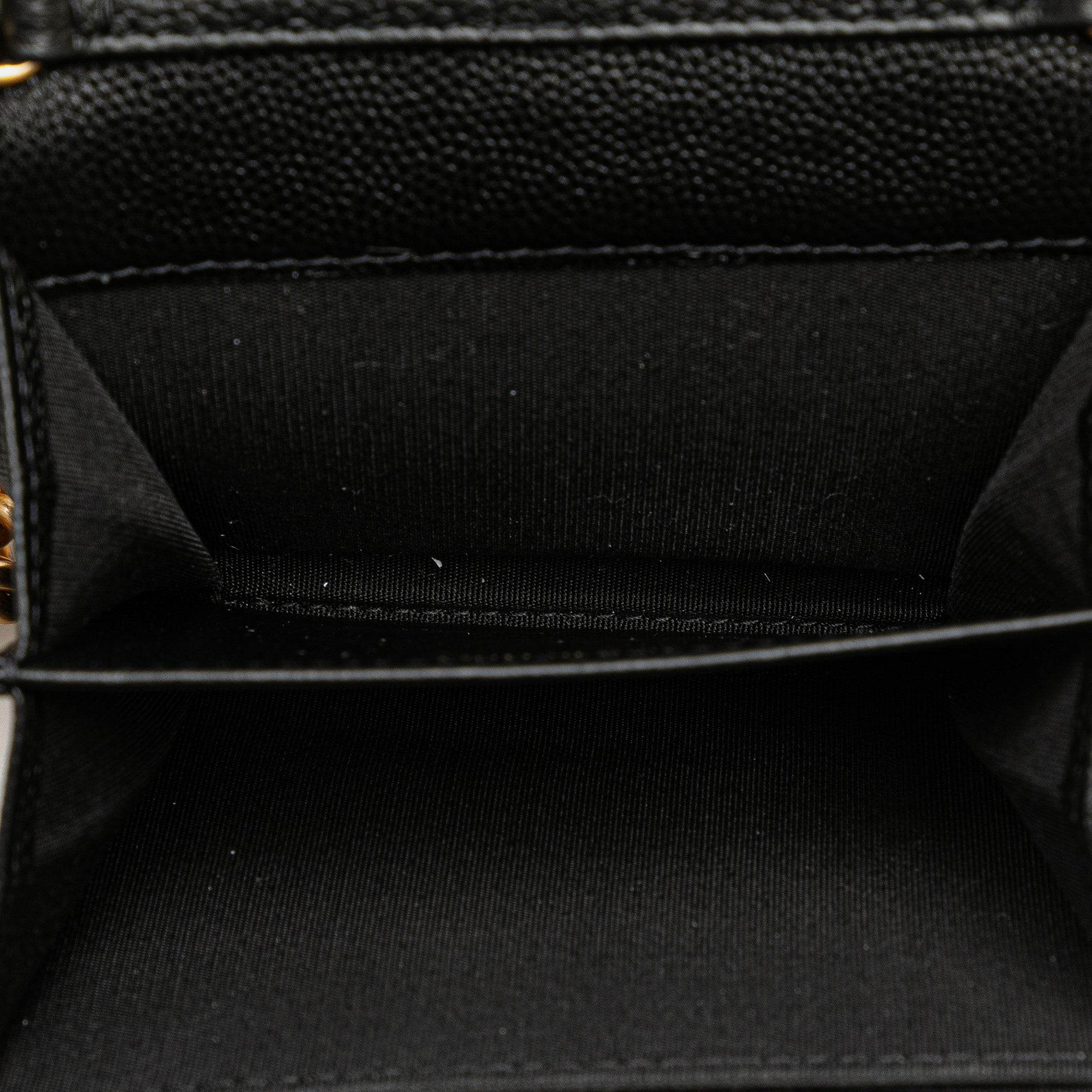 Chanel Black Quilted Caviar Boy Card Holder with Chain 