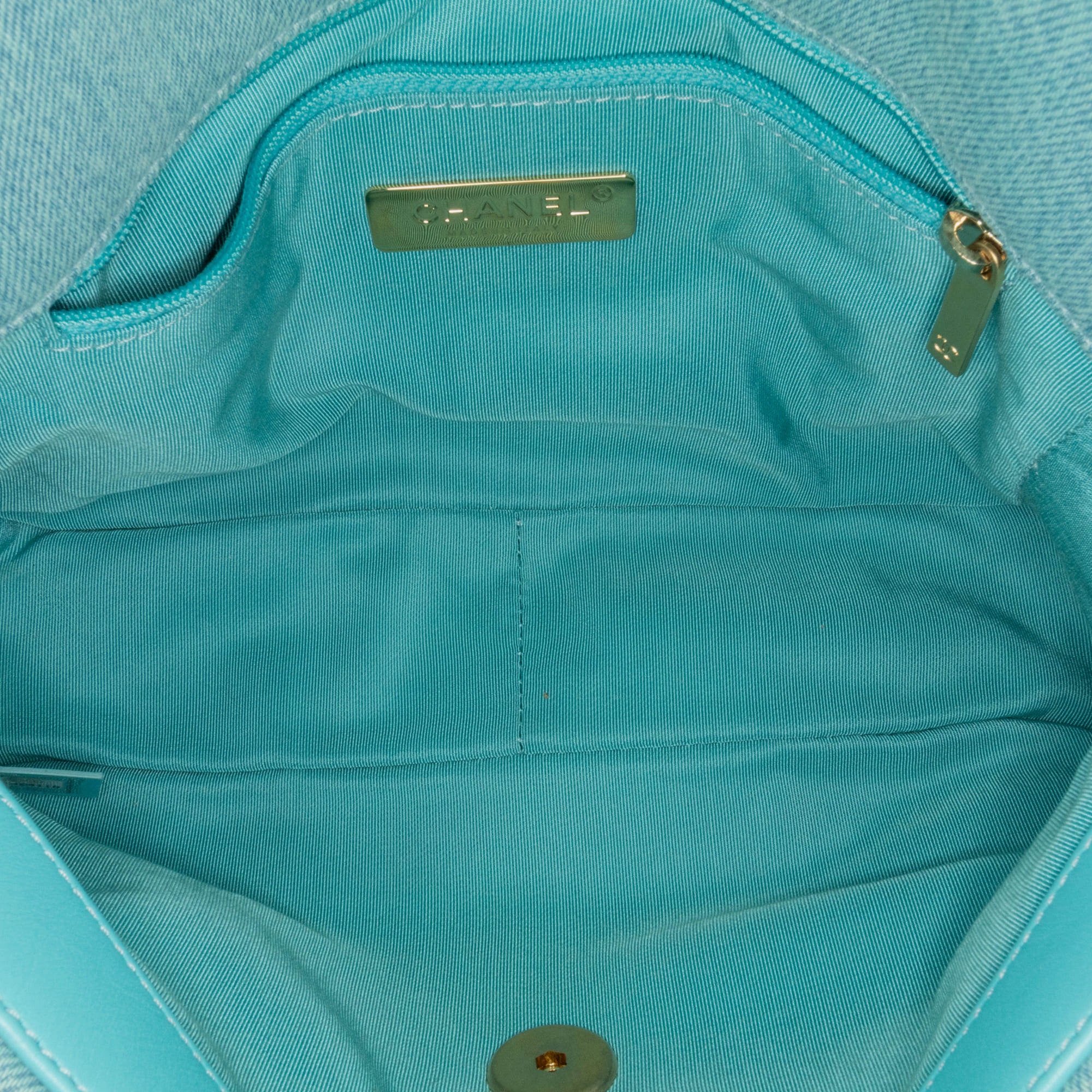 Chanel Blue Medium Denim 19 Flap 