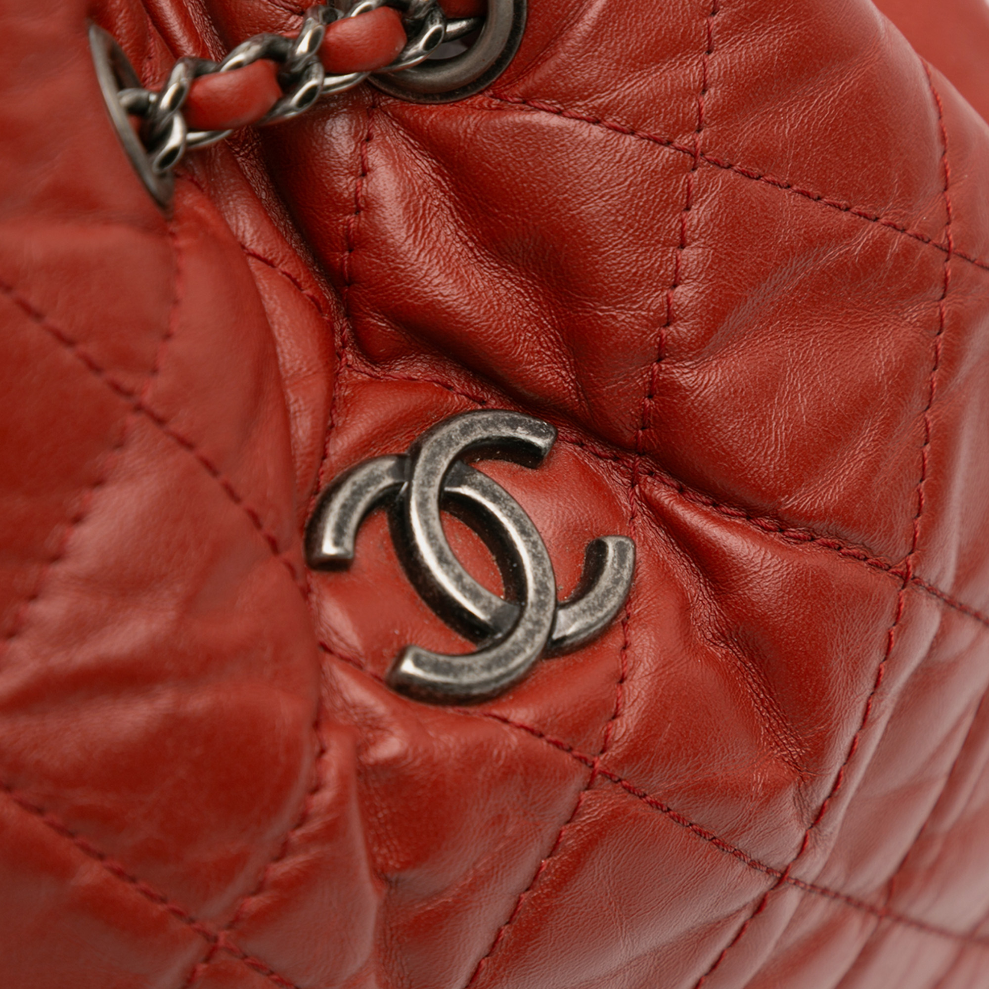 Chanel Red Small Aged Calfskin Gabrielle Backpack 
