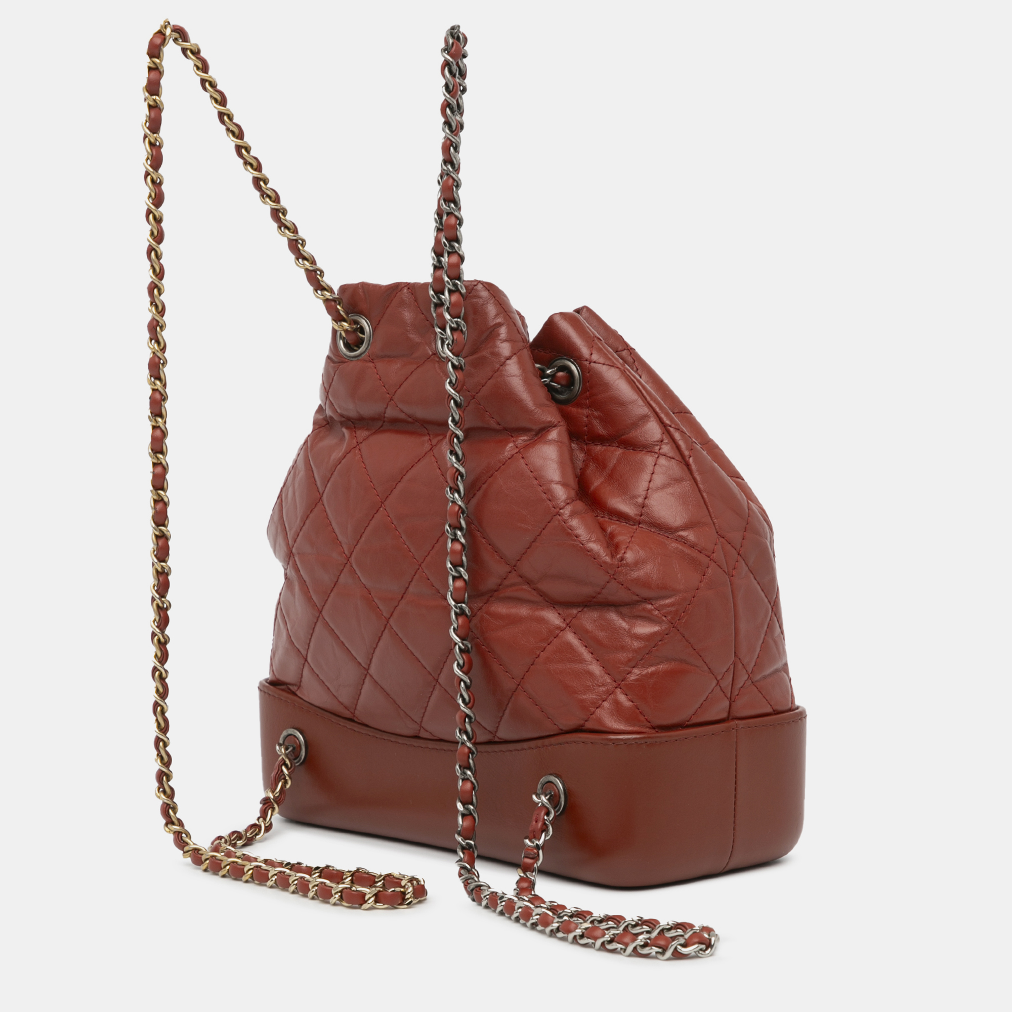 Chanel Red Small Aged Calfskin Gabrielle Backpack 