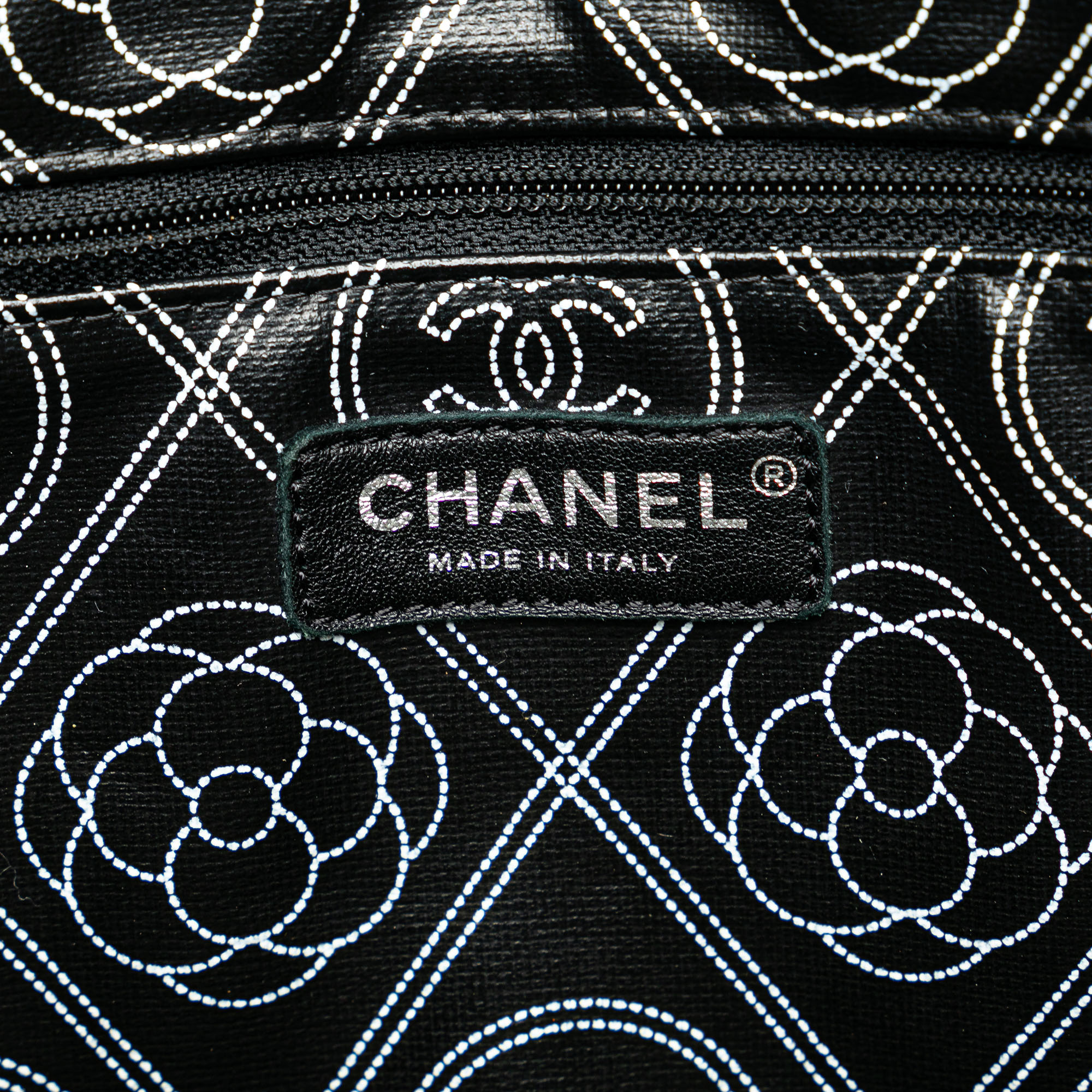 Chanel Black Brown Coated Canvas Camellia Logo Deauville Shopping Tote 