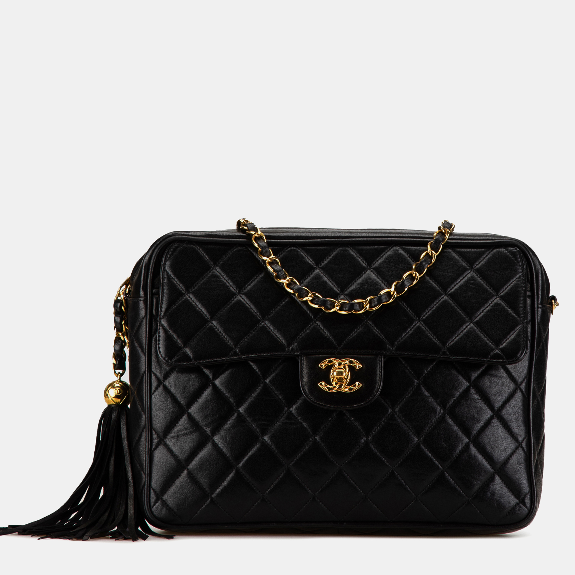 

Chanel Black Quilted Lambskin Tassel Camera Bag