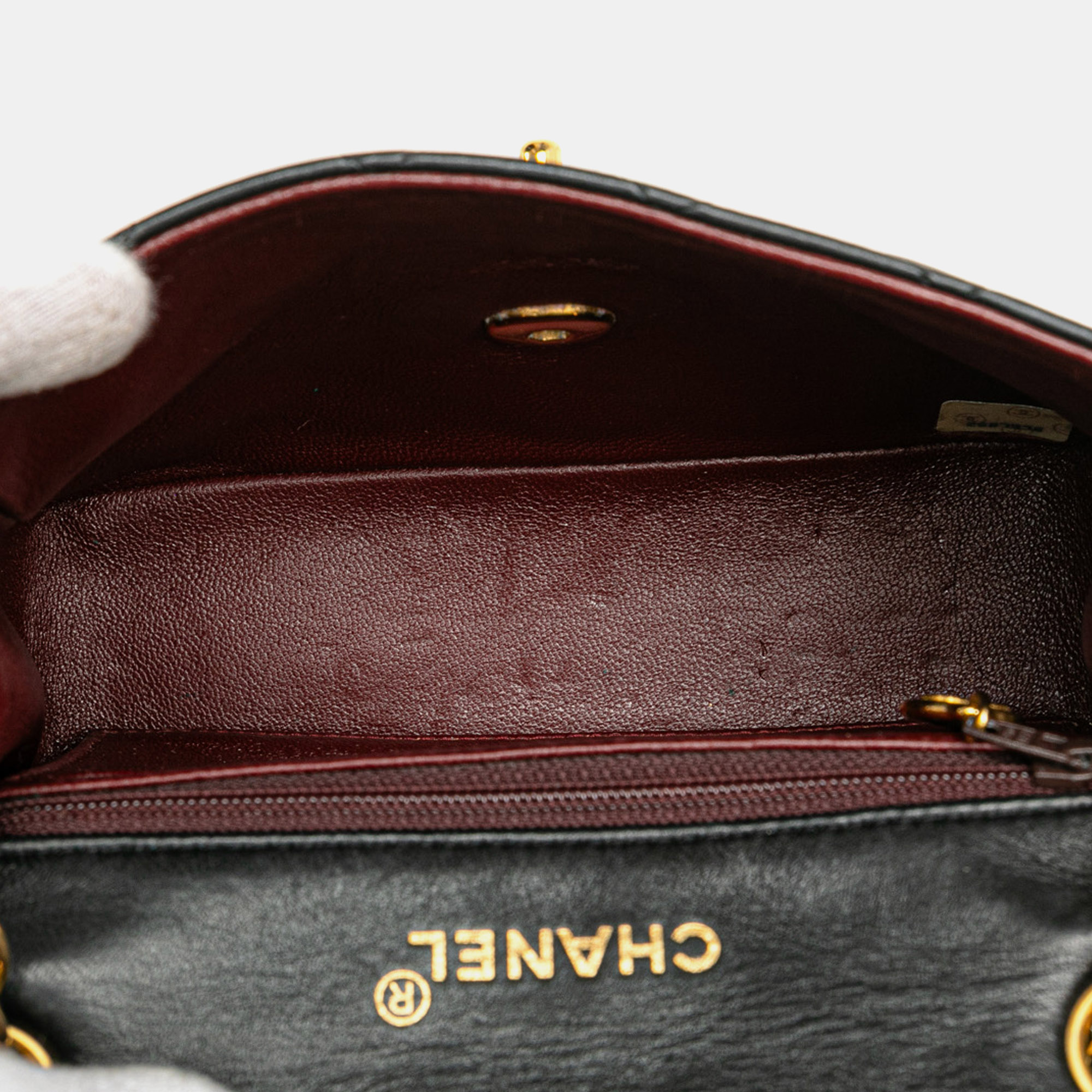 Chanel Black Mini Square Classic Lambskin Flap 