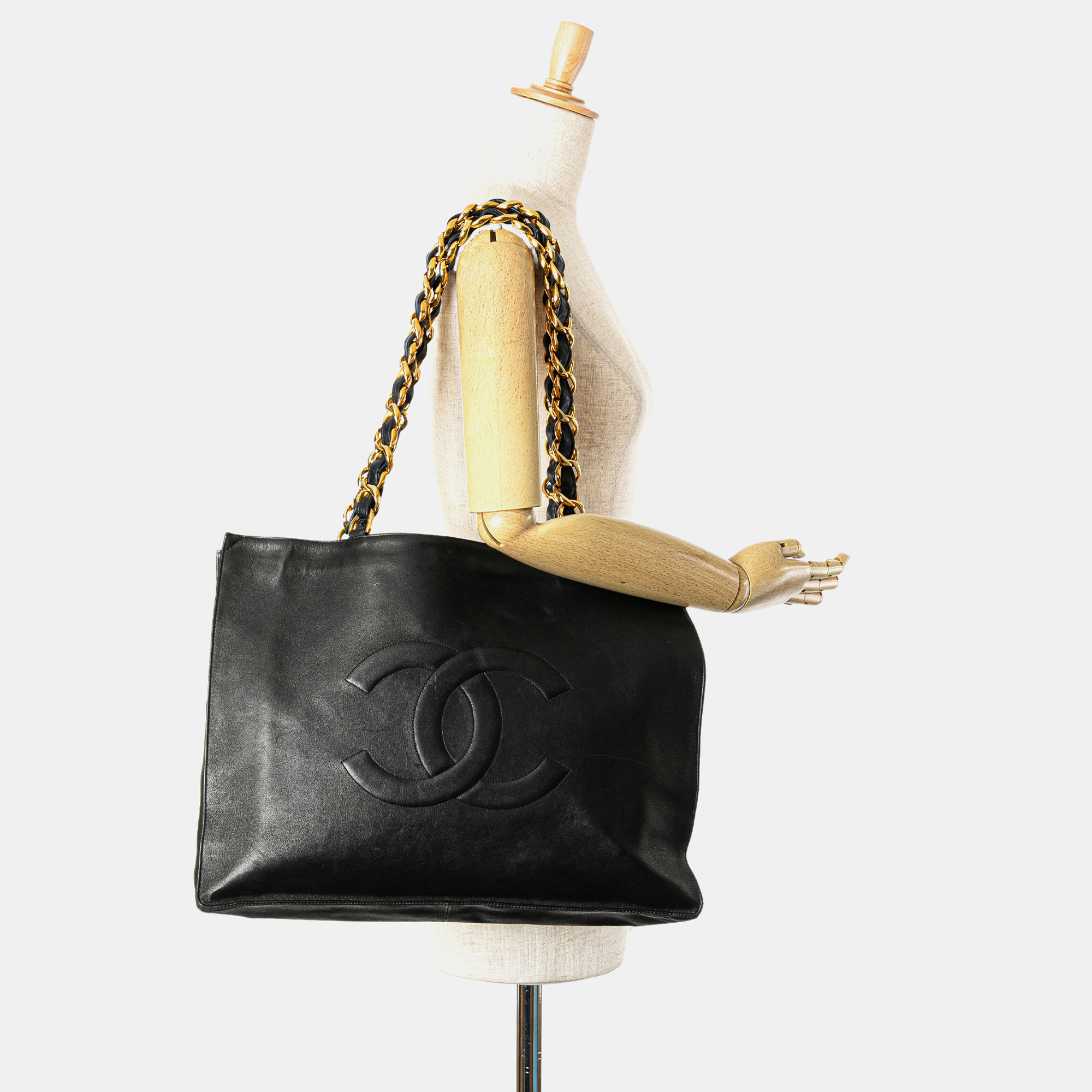 Chanel Black CC Lambskin XL Tote Bag 
