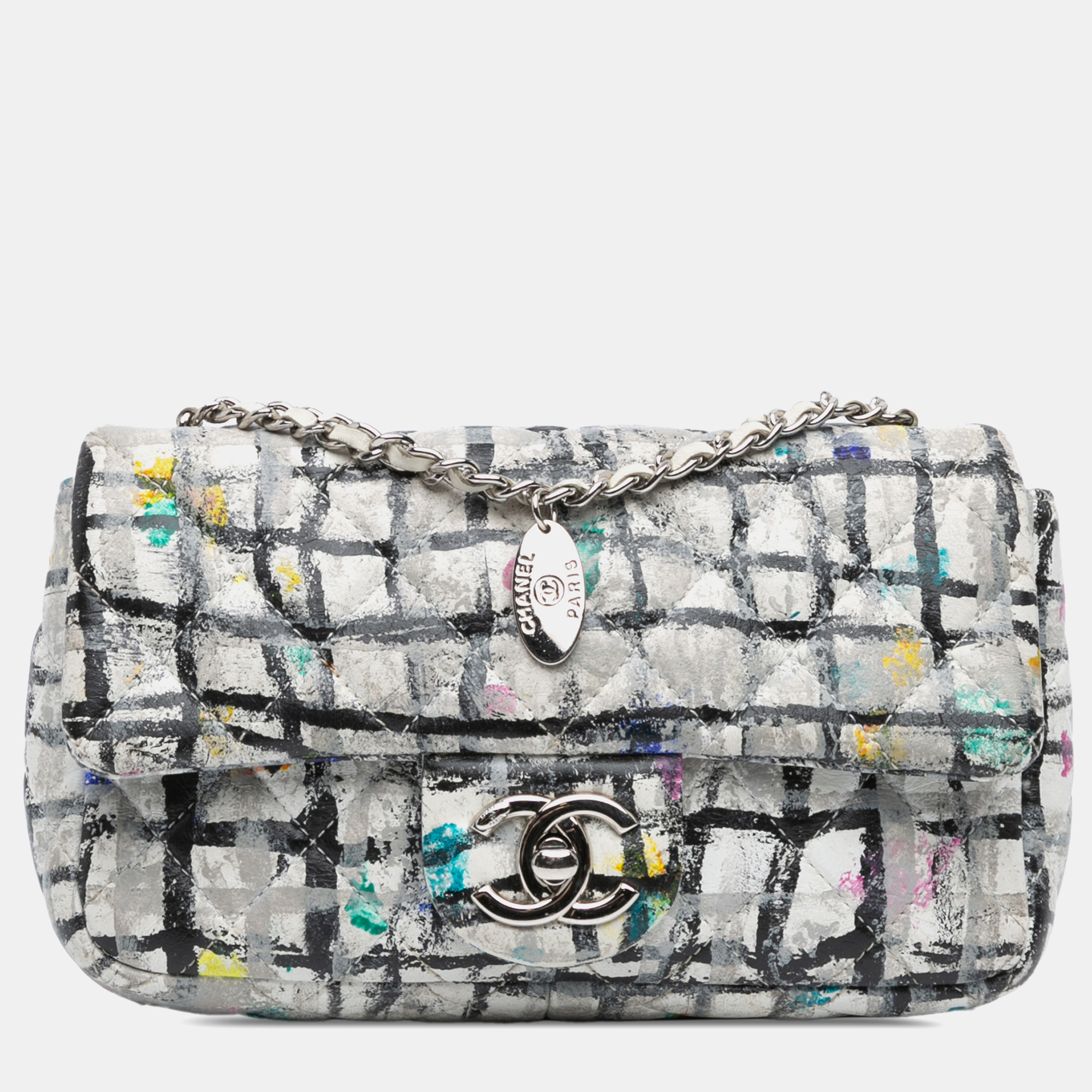 

Chanel Multicolor Mini Rectangular Calfskin Hand Painted Graffiti Flap Bag