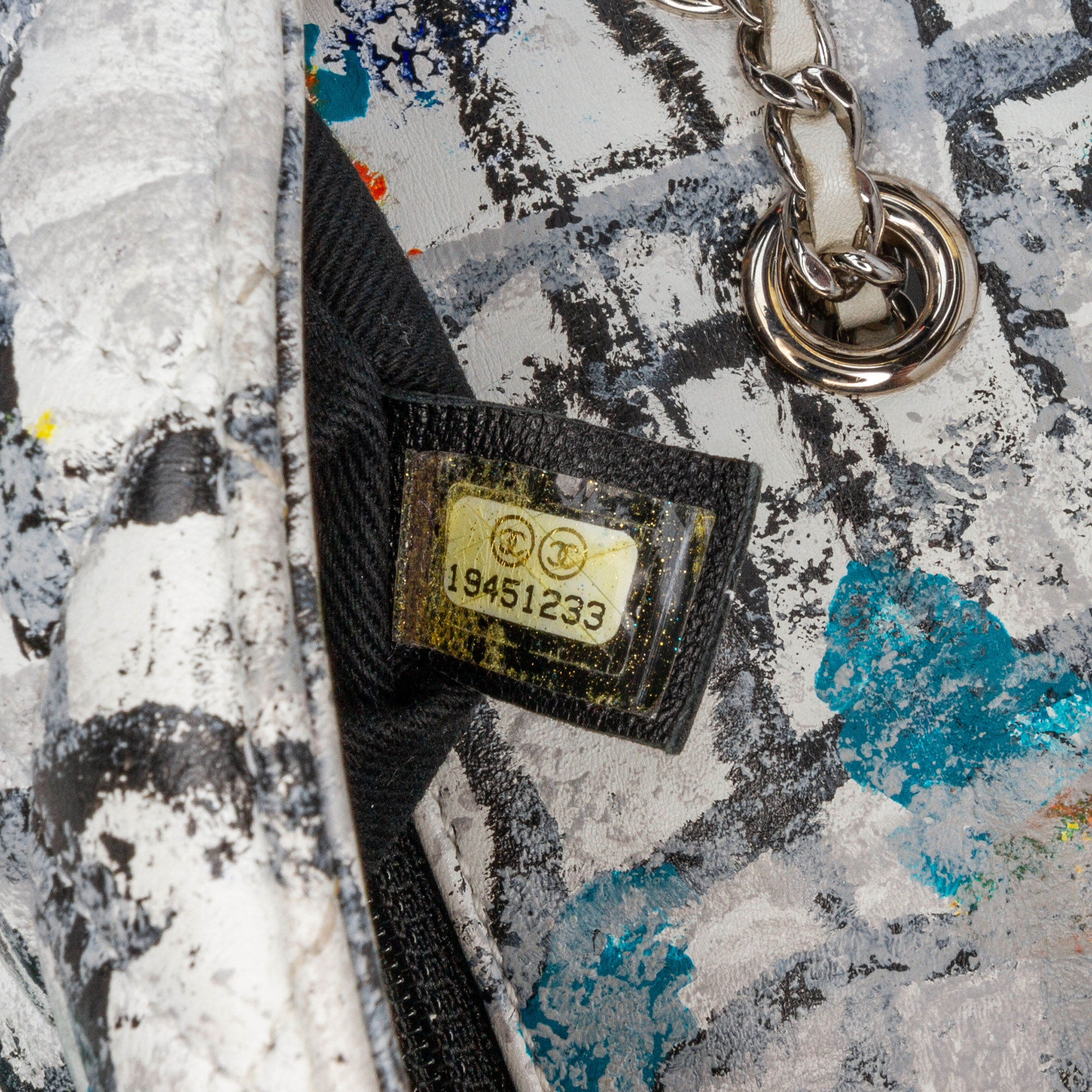 Chanel Multicolor Mini Rectangular Calfskin Hand Painted Graffiti Flap Bag 