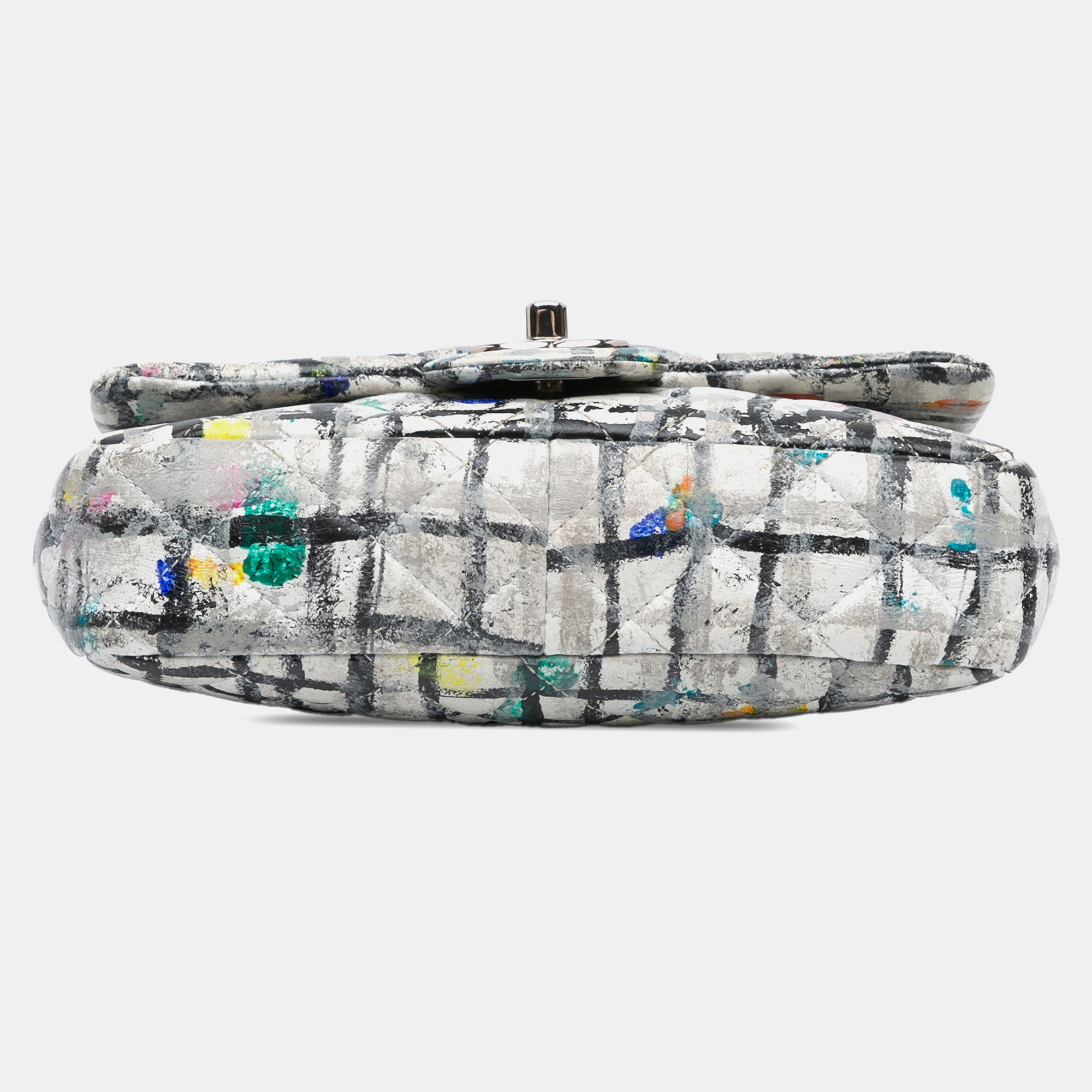 Chanel Multicolor Mini Rectangular Calfskin Hand Painted Graffiti Flap Bag 
