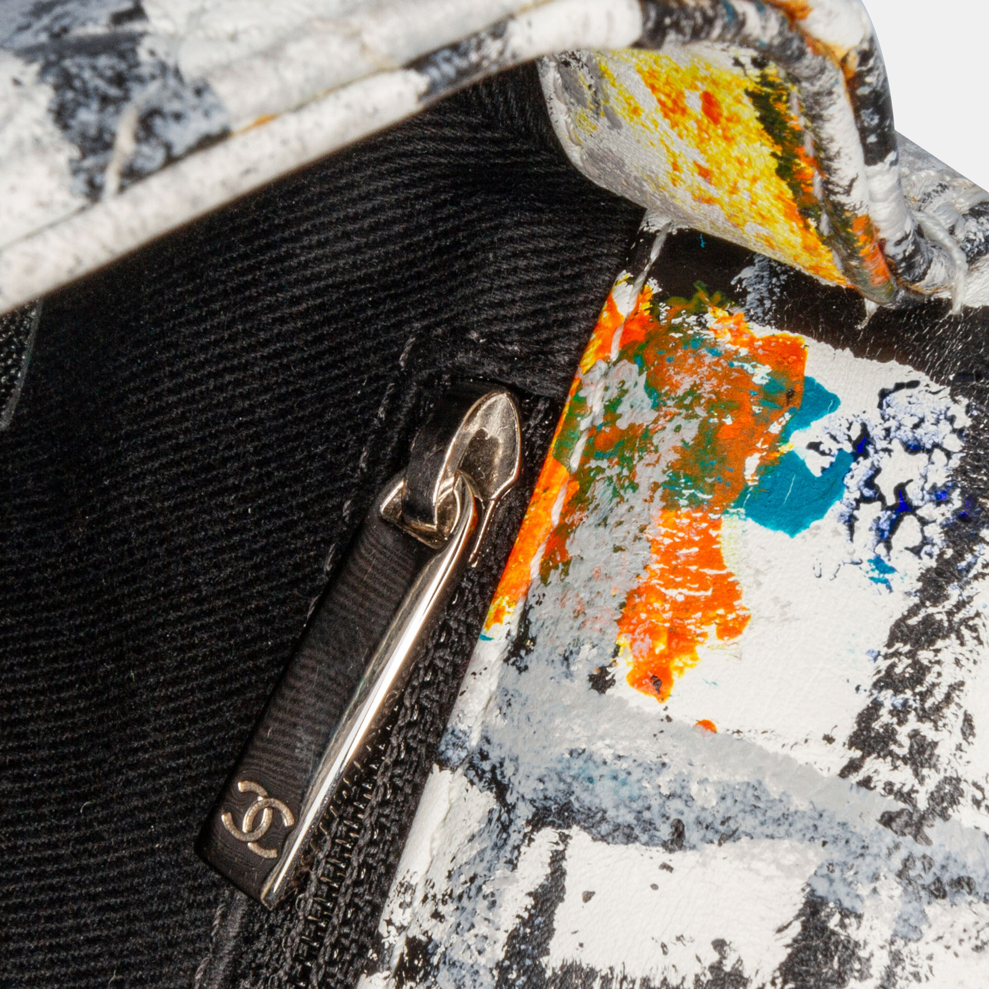 Chanel Multicolor Mini Rectangular Calfskin Hand Painted Graffiti Flap Bag 