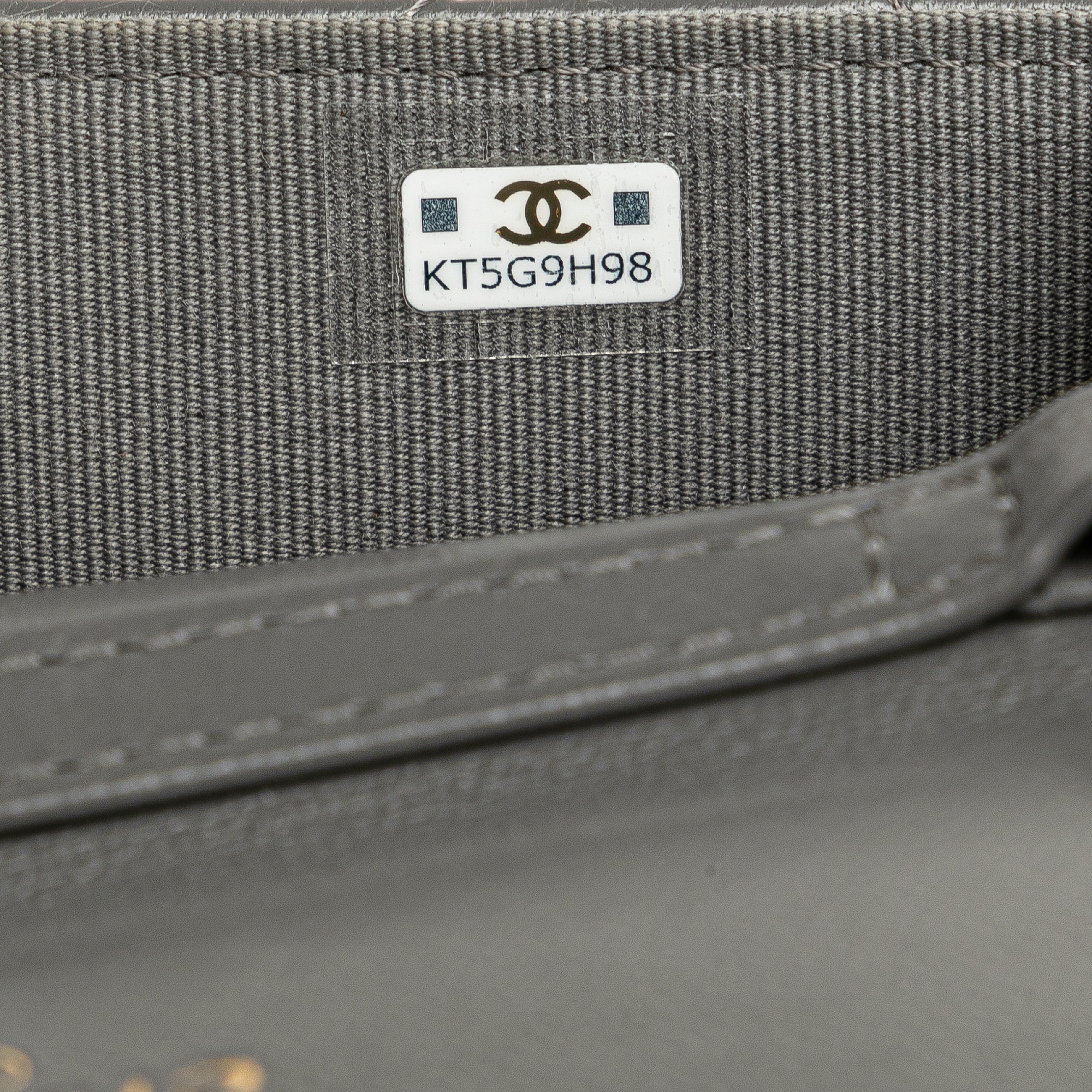 Chanel Grey Lambskin 19 Flap Coin Purse With Chain 