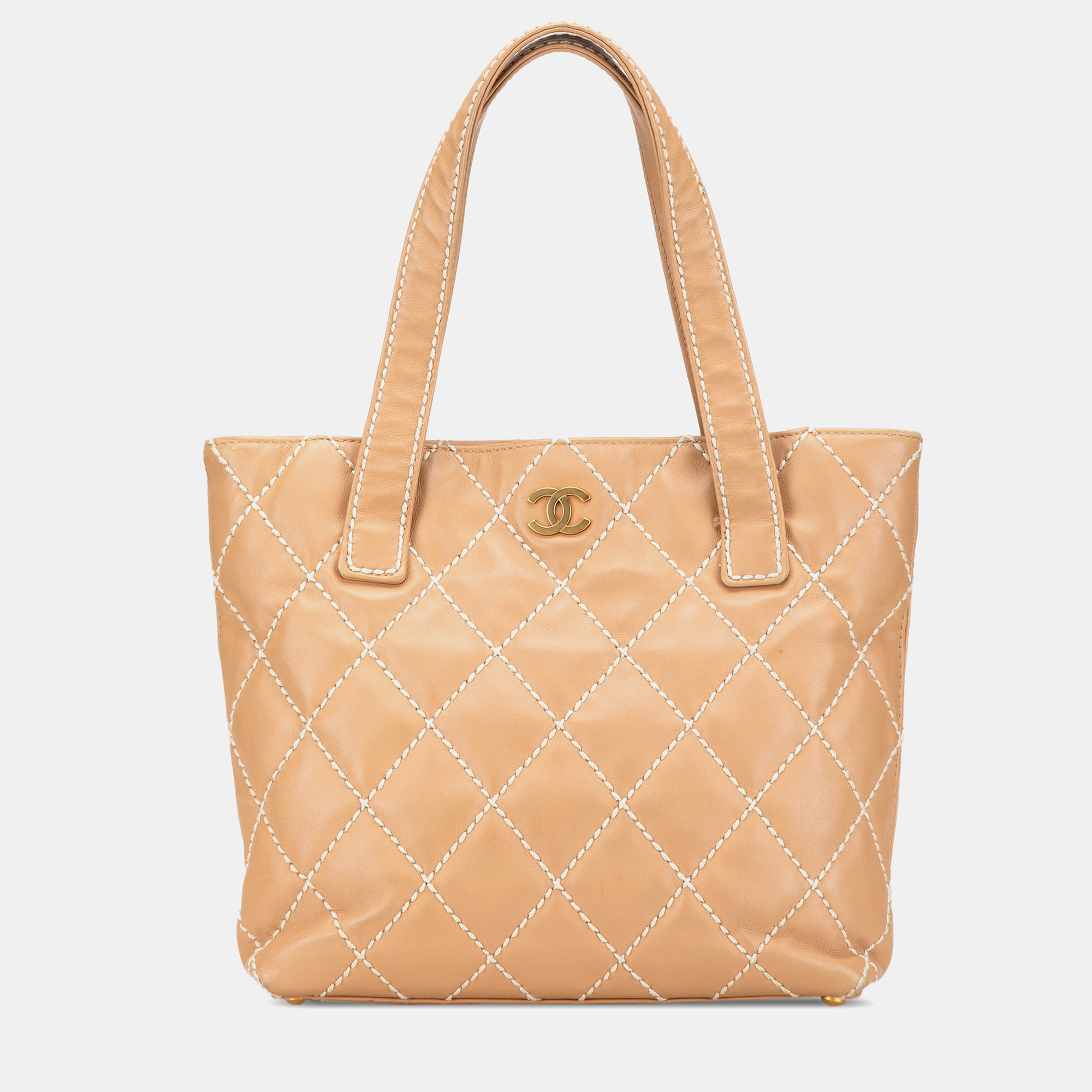 

Chanel Nude Brown Leather Wild Stitch Handbag