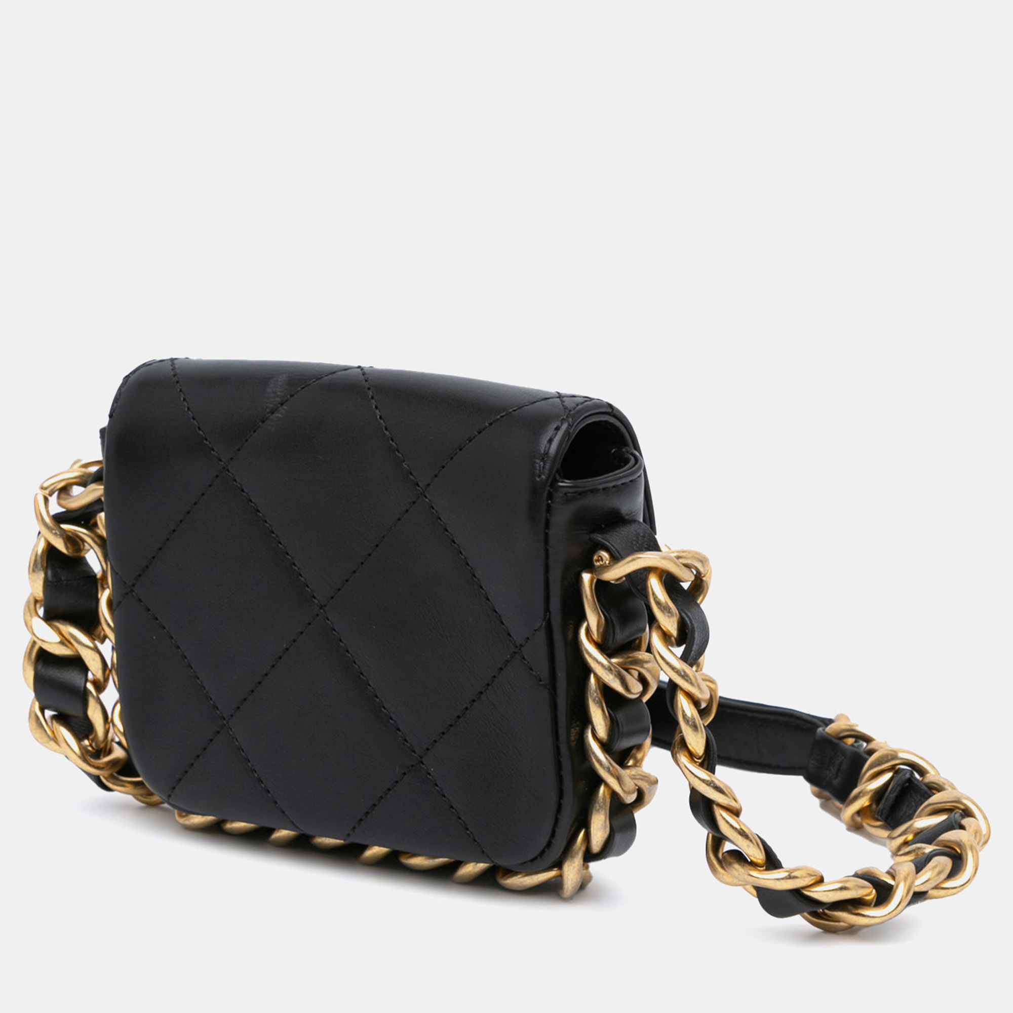 Chanel Black Mini Quilted Calfskin Framing Chain Flap Bag 