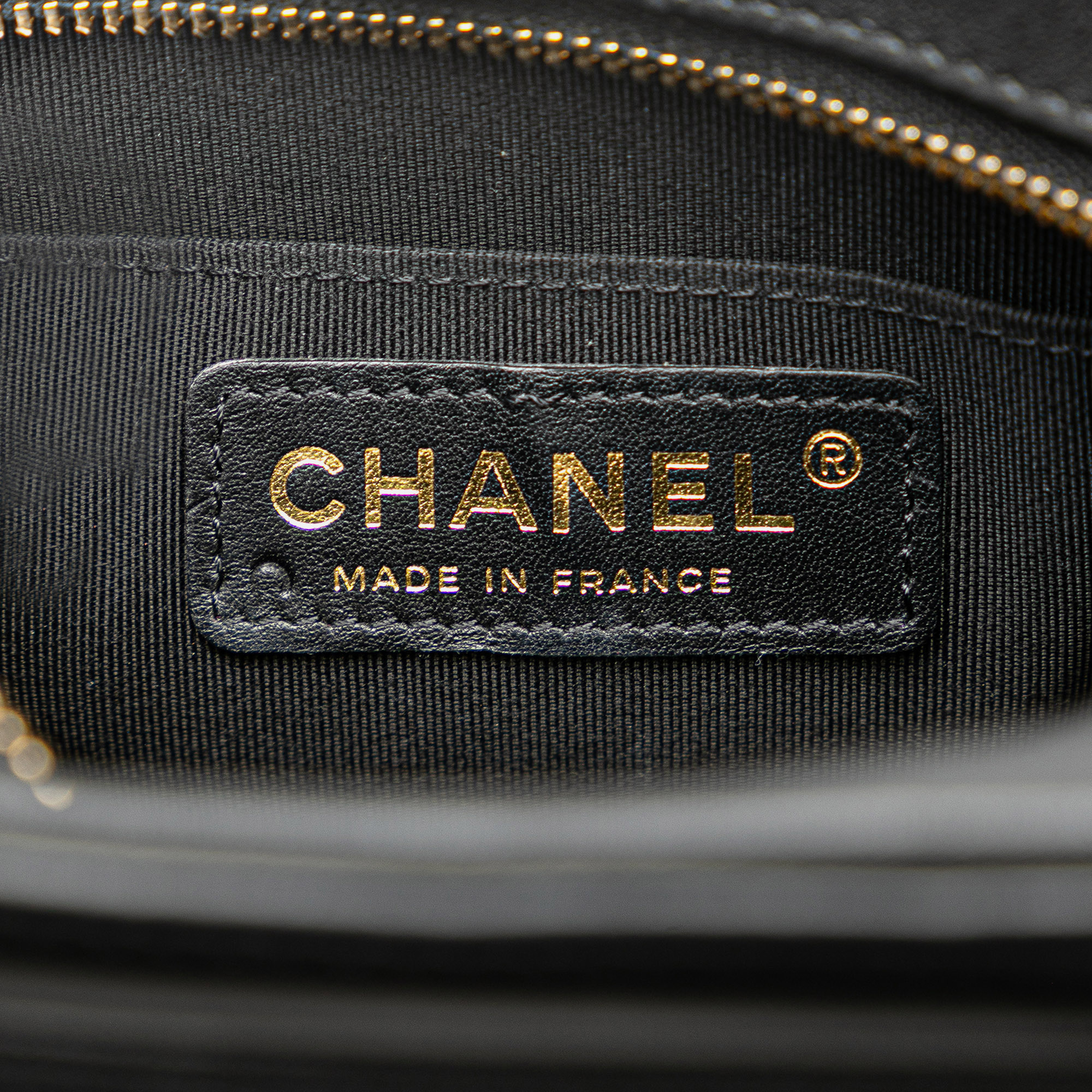 Chanel Black CC Quilted Lambskin Octagon Camera Case 