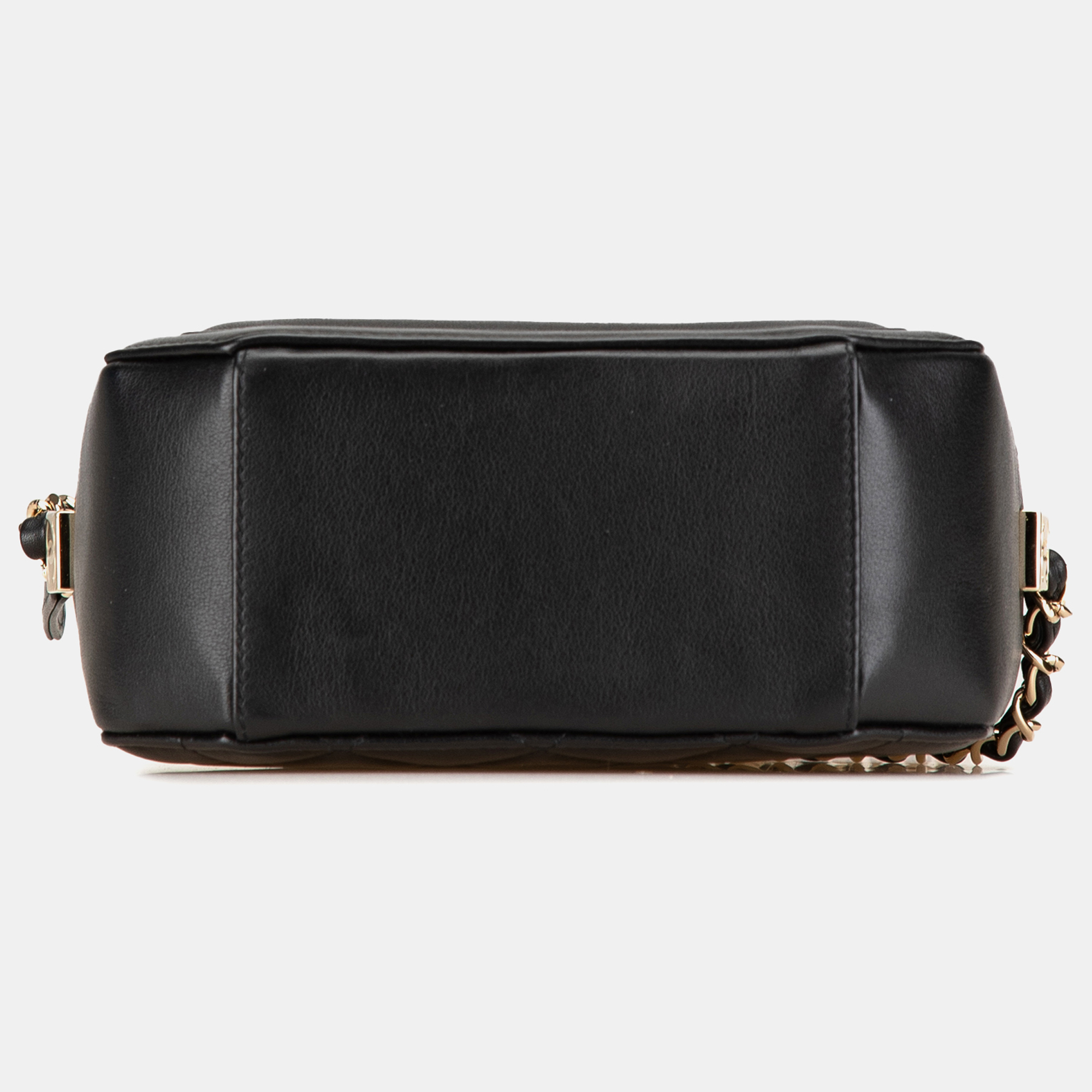 Chanel Black CC Quilted Lambskin Octagon Camera Case 