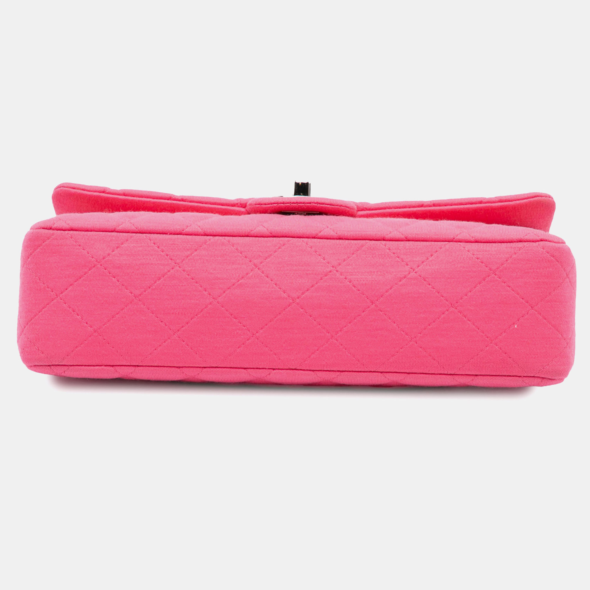 Chanel Pink Medium Classic Jersey Double Flap Bag 