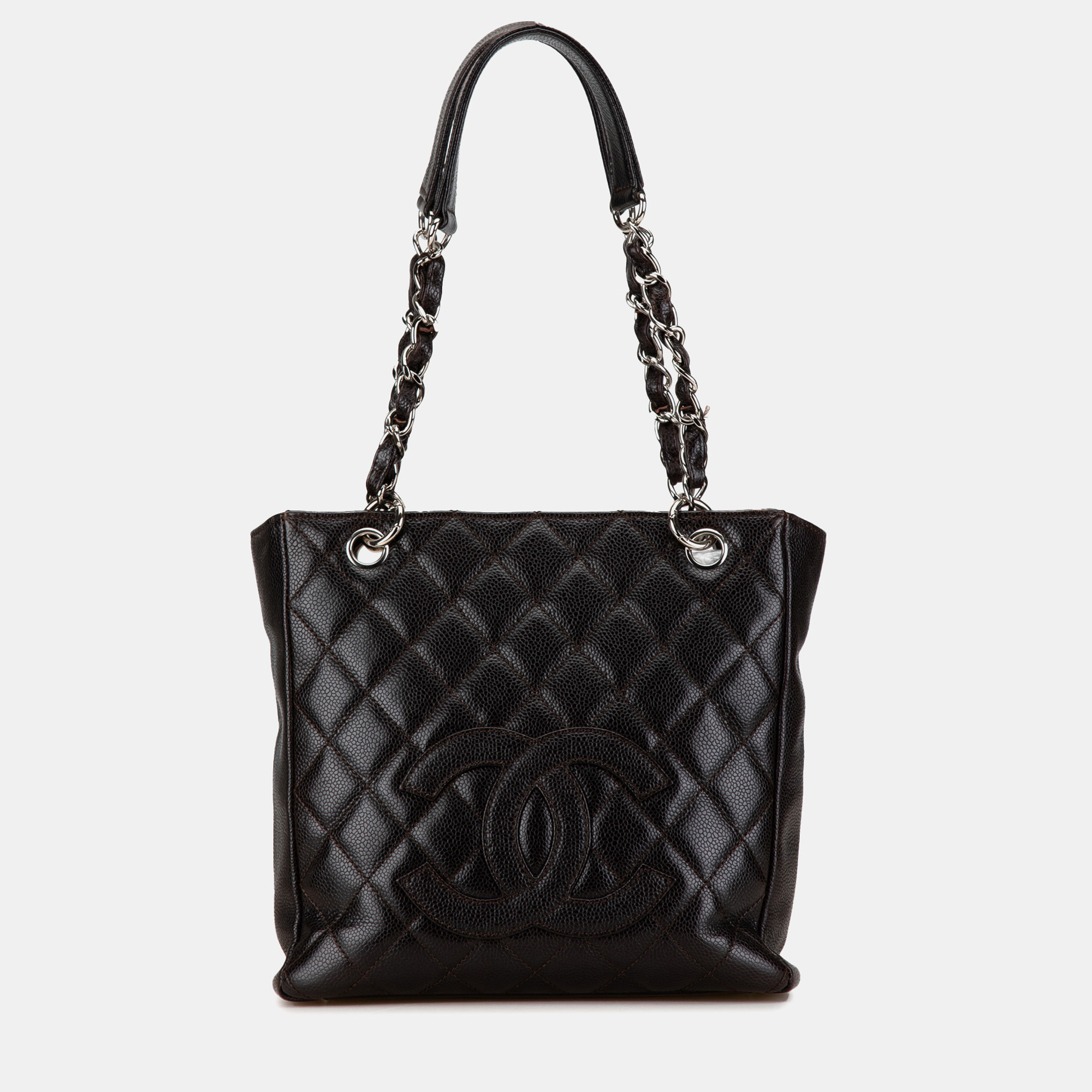 

Chanel Black Caviar Leather Petite Shopping Tote Bag