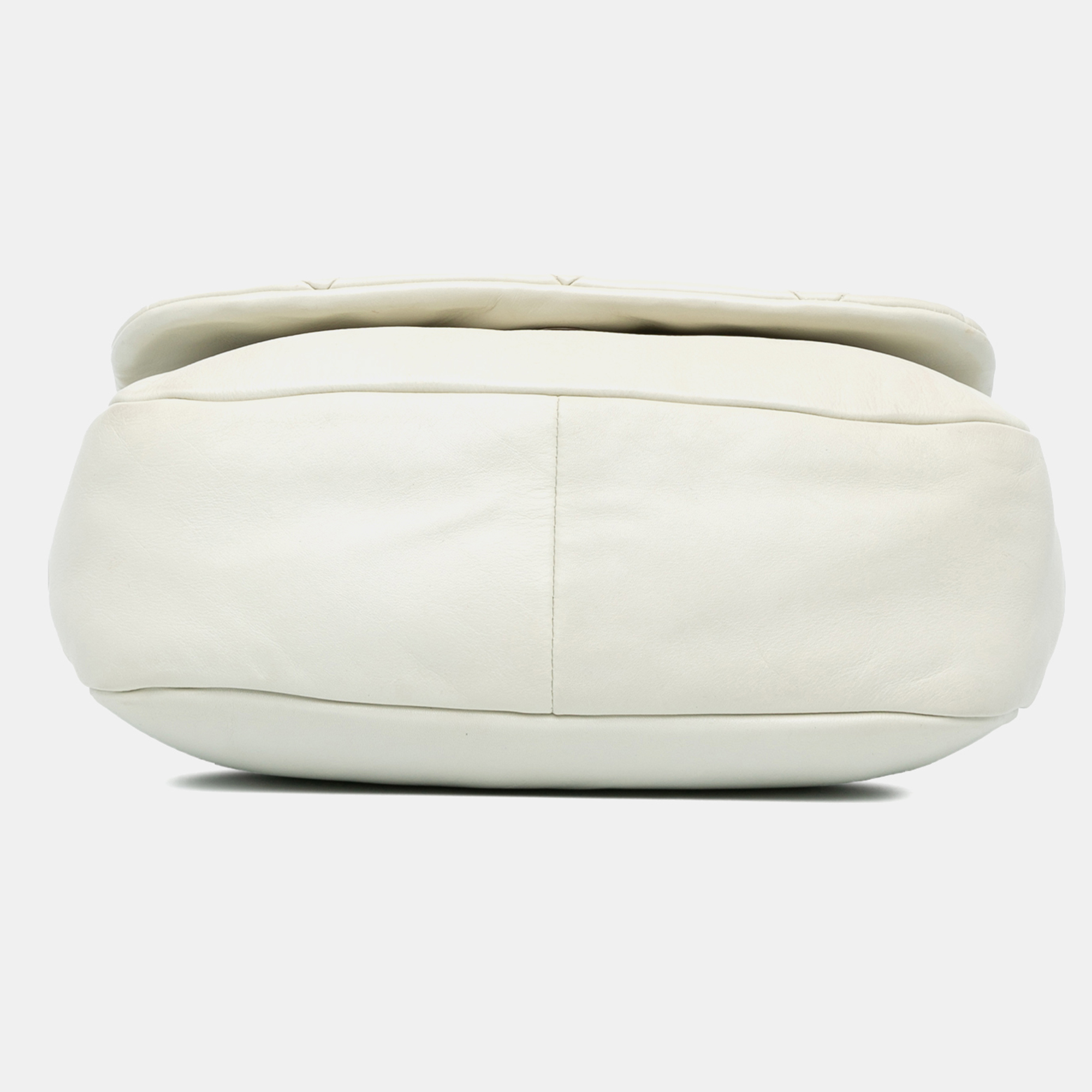 Chanel White Quilted Lambskin Enamel CC Flap Bag 