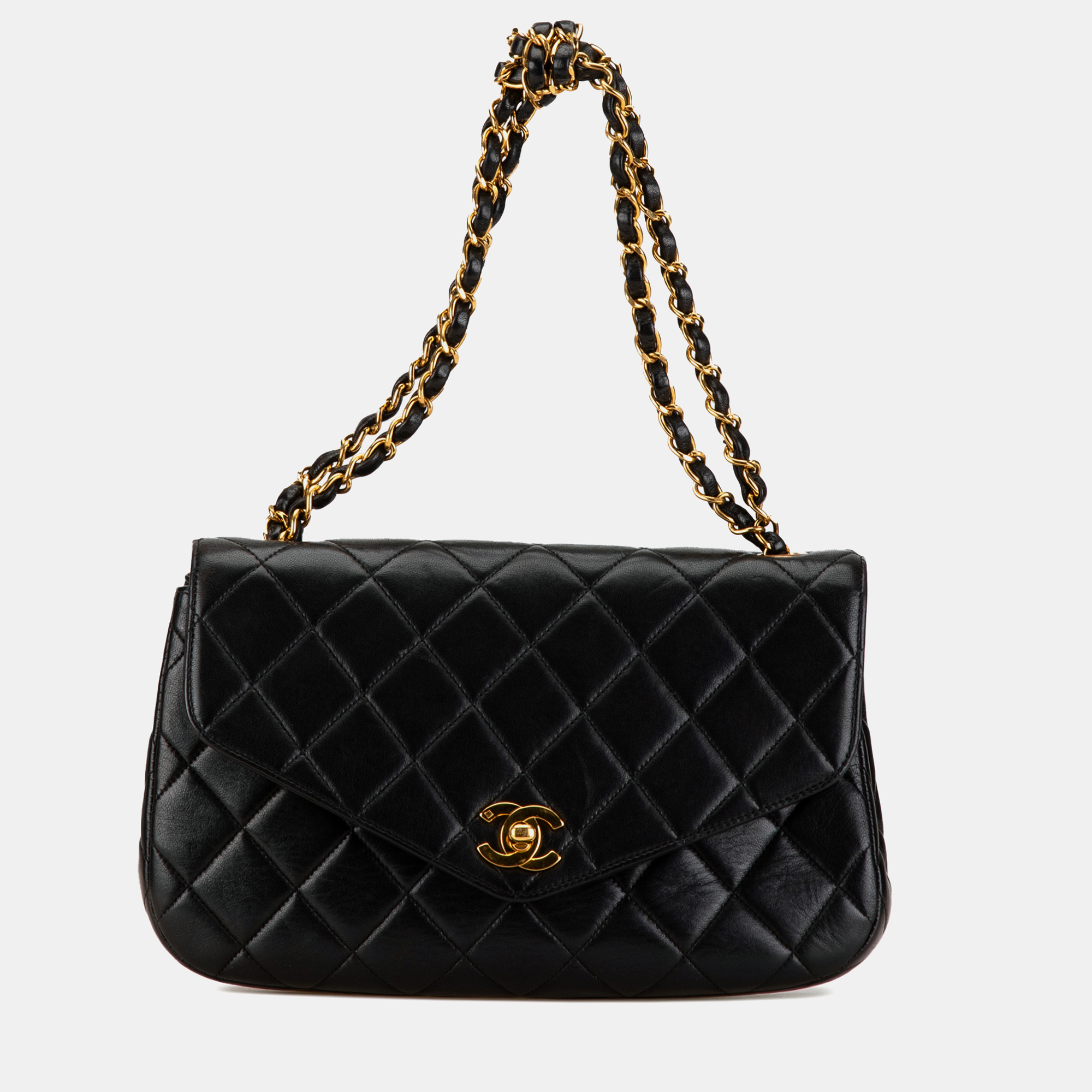 

Chanel Black Quilted Lambskin Half Moon Single Flap Bag