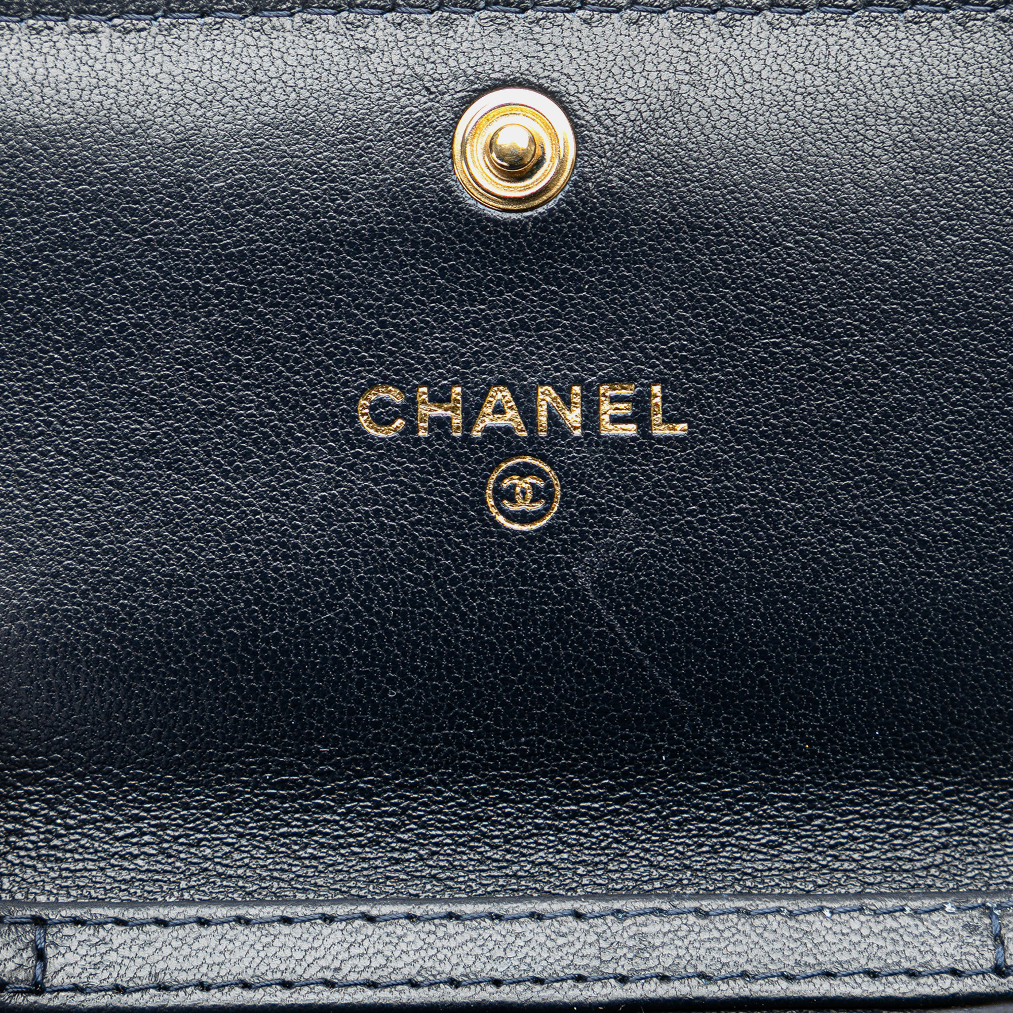 Chanel Black Lambskin 19 Flap Coin Purse With Chain 