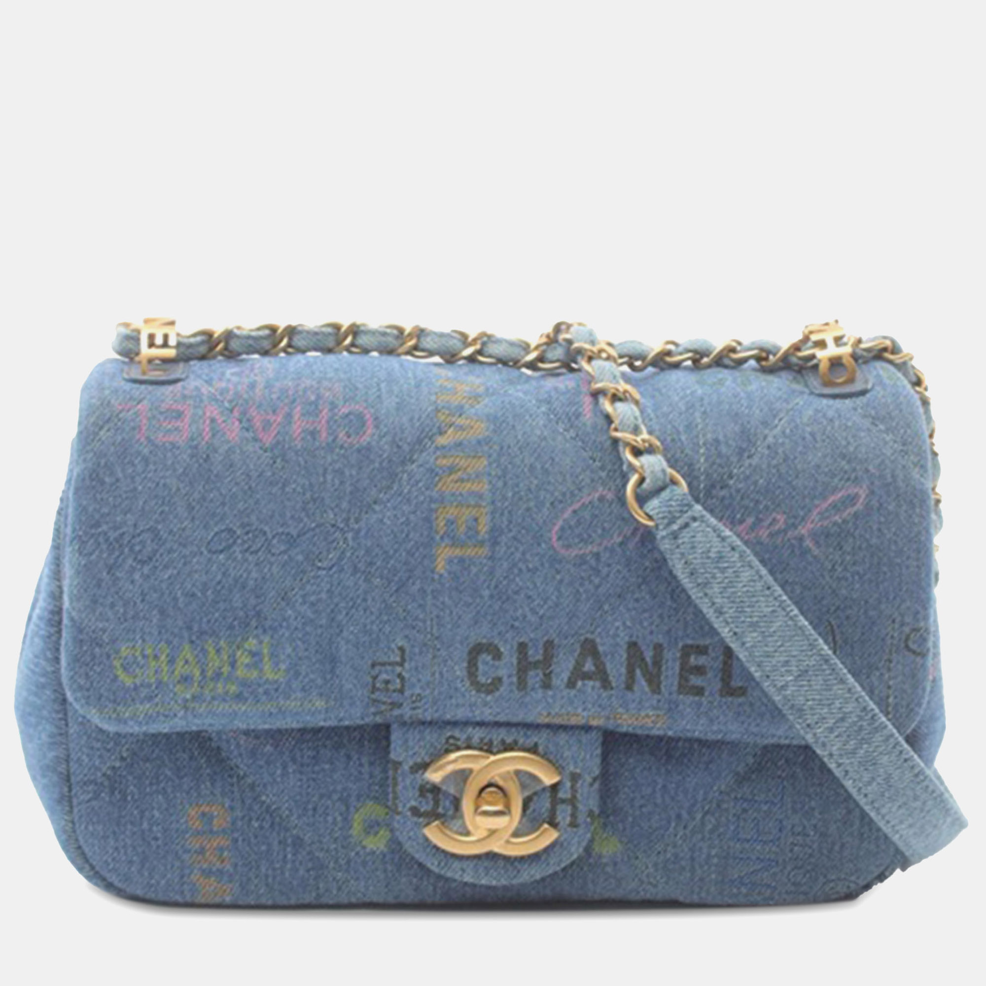 

Chanel Blue Mini Rectangular Denim Mood Flap