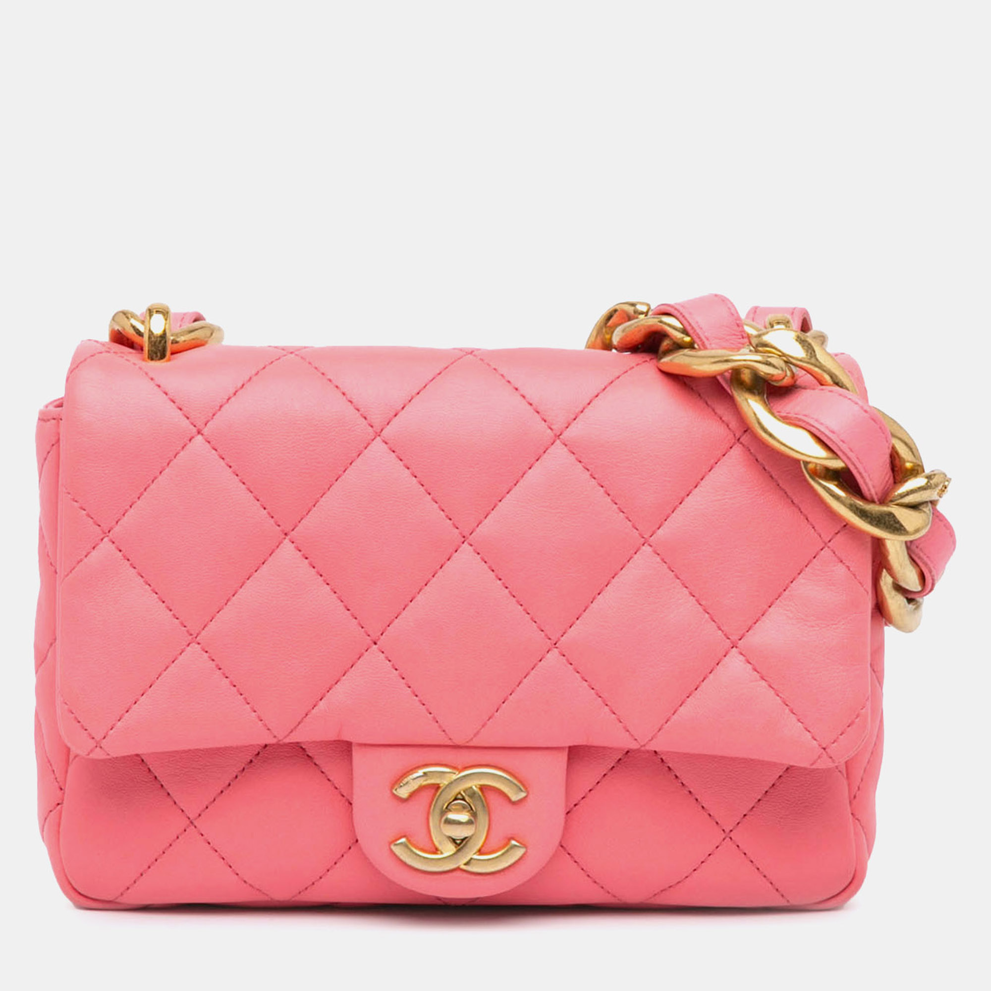 

Chanel Pink Small Quilted Lambskin Funky Town Flap Bag