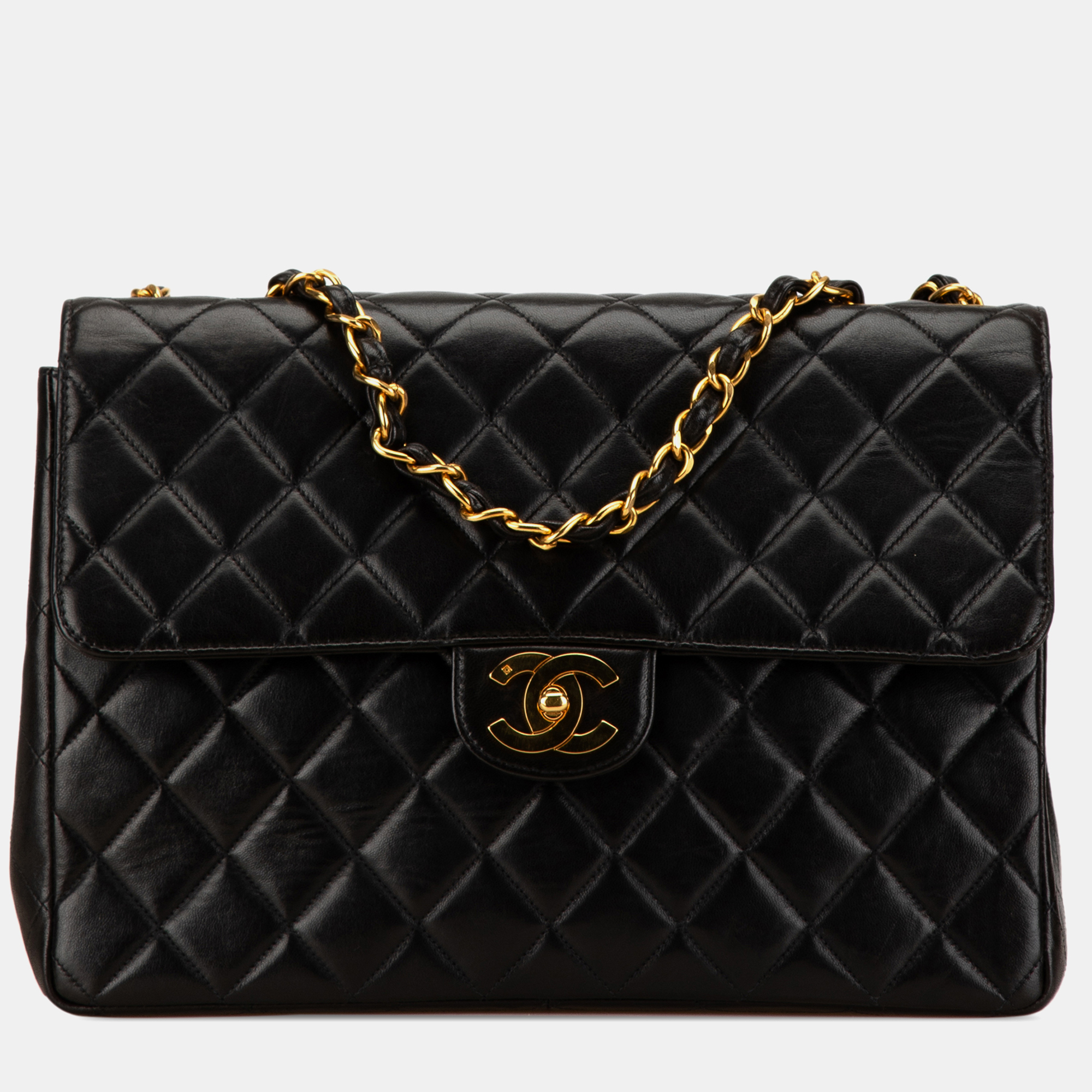 

Chanel Black Jumbo Classic Lambskin Single Flap Bag