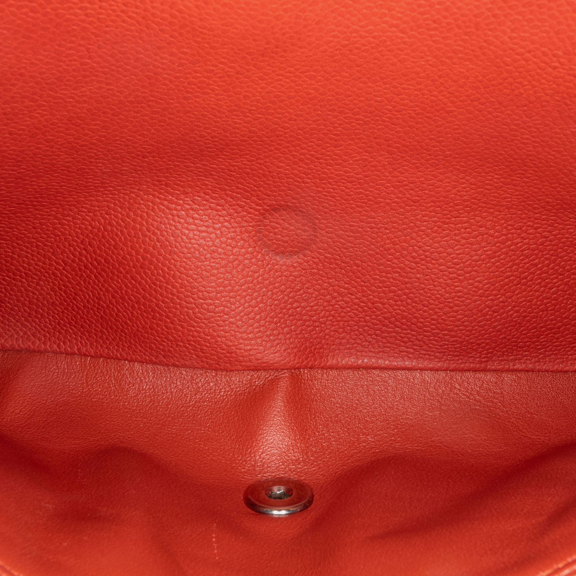 Chanel Orange Jumbo Classic Caviar Double Flap 