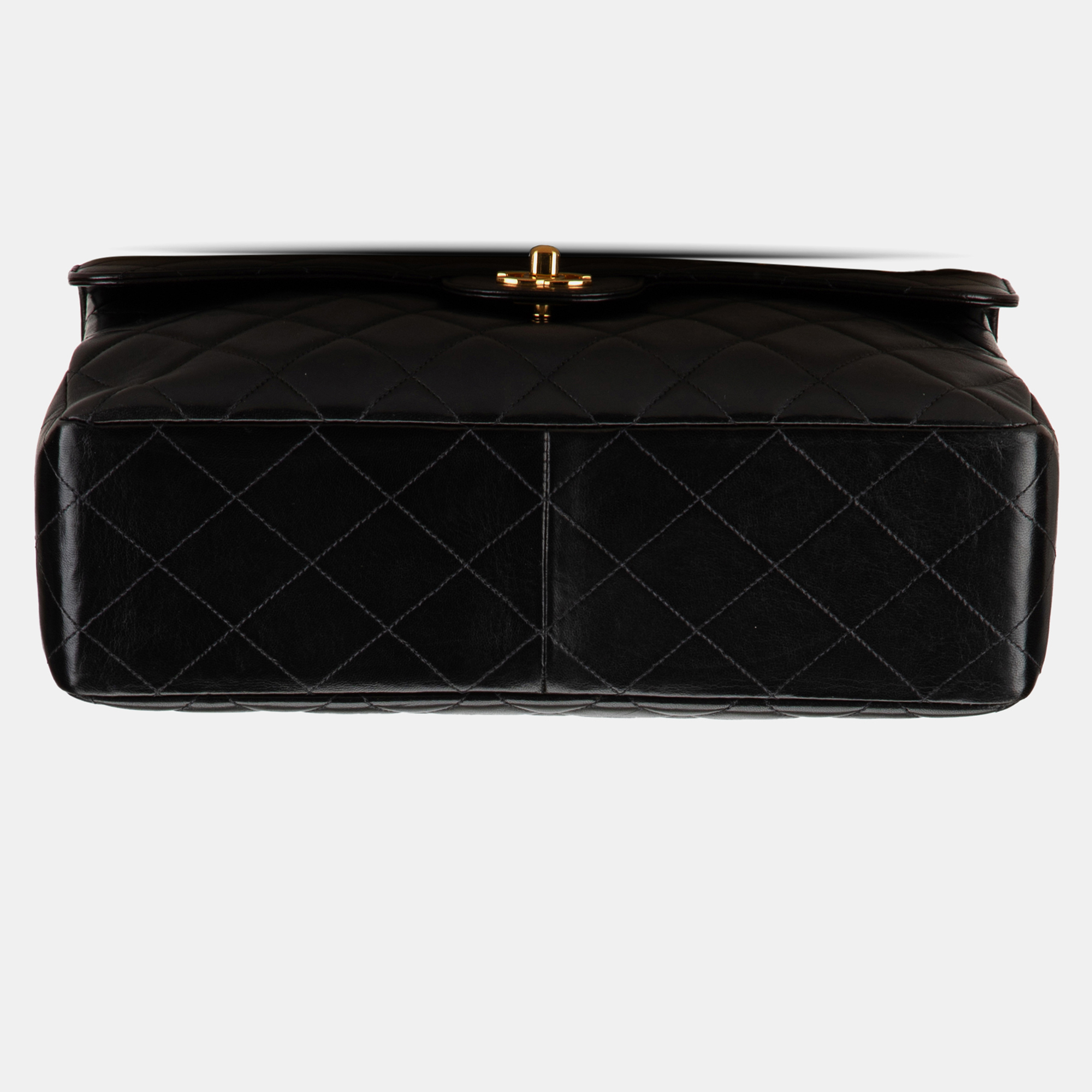 Chanel Black Jumbo Lambskin Double Sided Flap Bag 