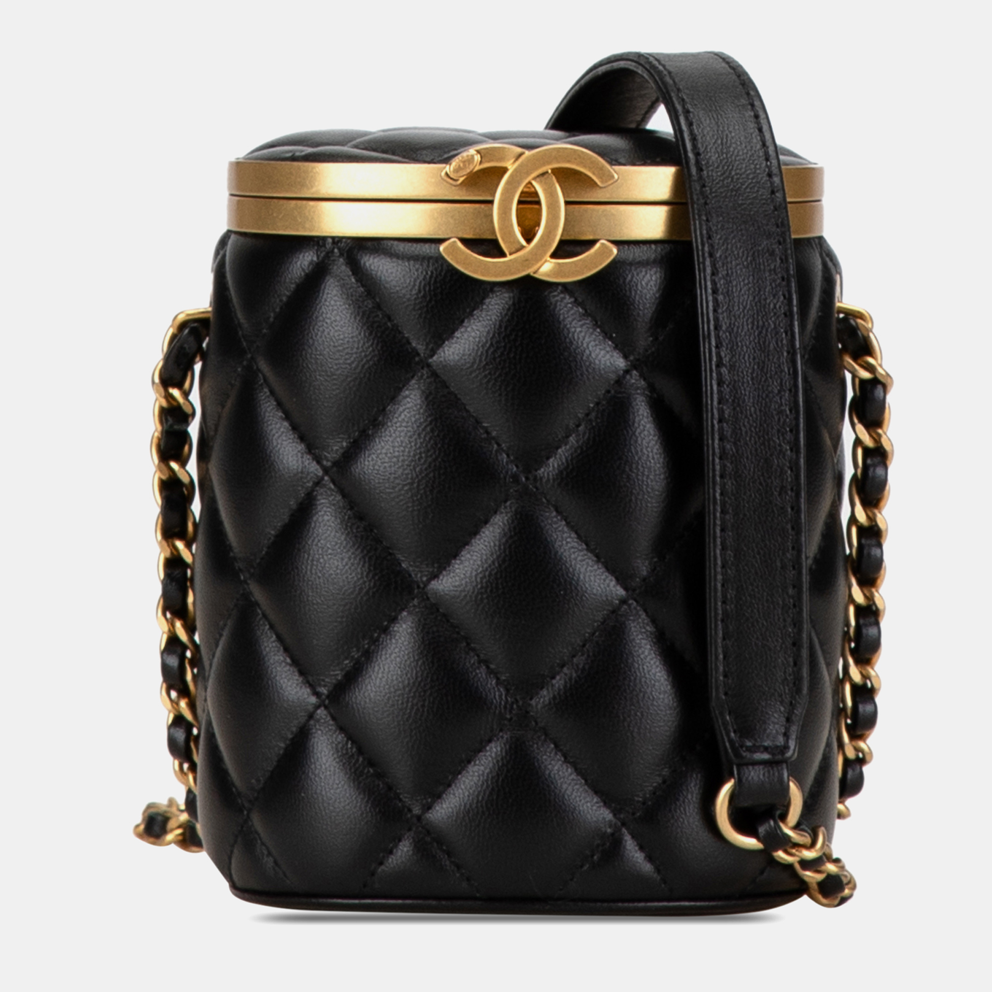 

Chanel Black Mini Lambskin Crown Box Bag