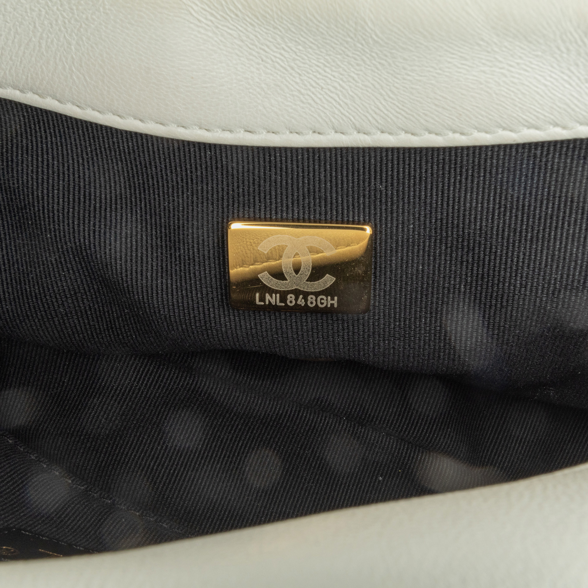 Chanel White Mini Quilted Lambskin Lacquered Chain Flap Bag 