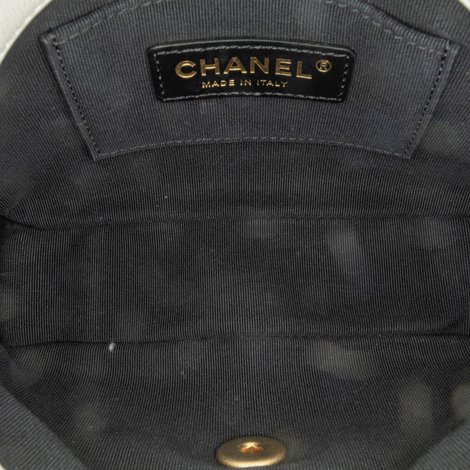 Chanel White Mini Quilted Lambskin Lacquered Chain Flap Bag 