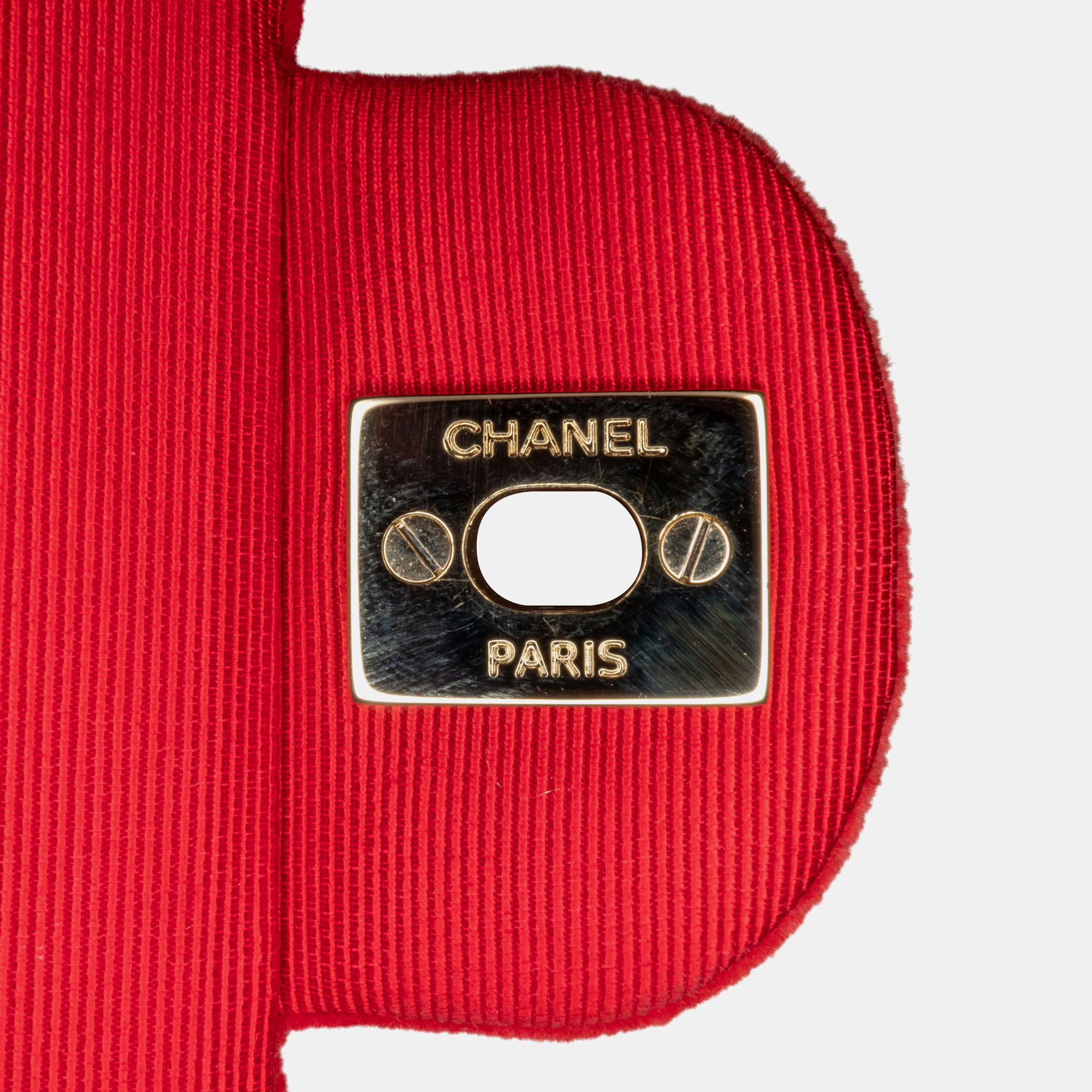 Chanel Red Medium Classic Velvet Double Flap Bag 