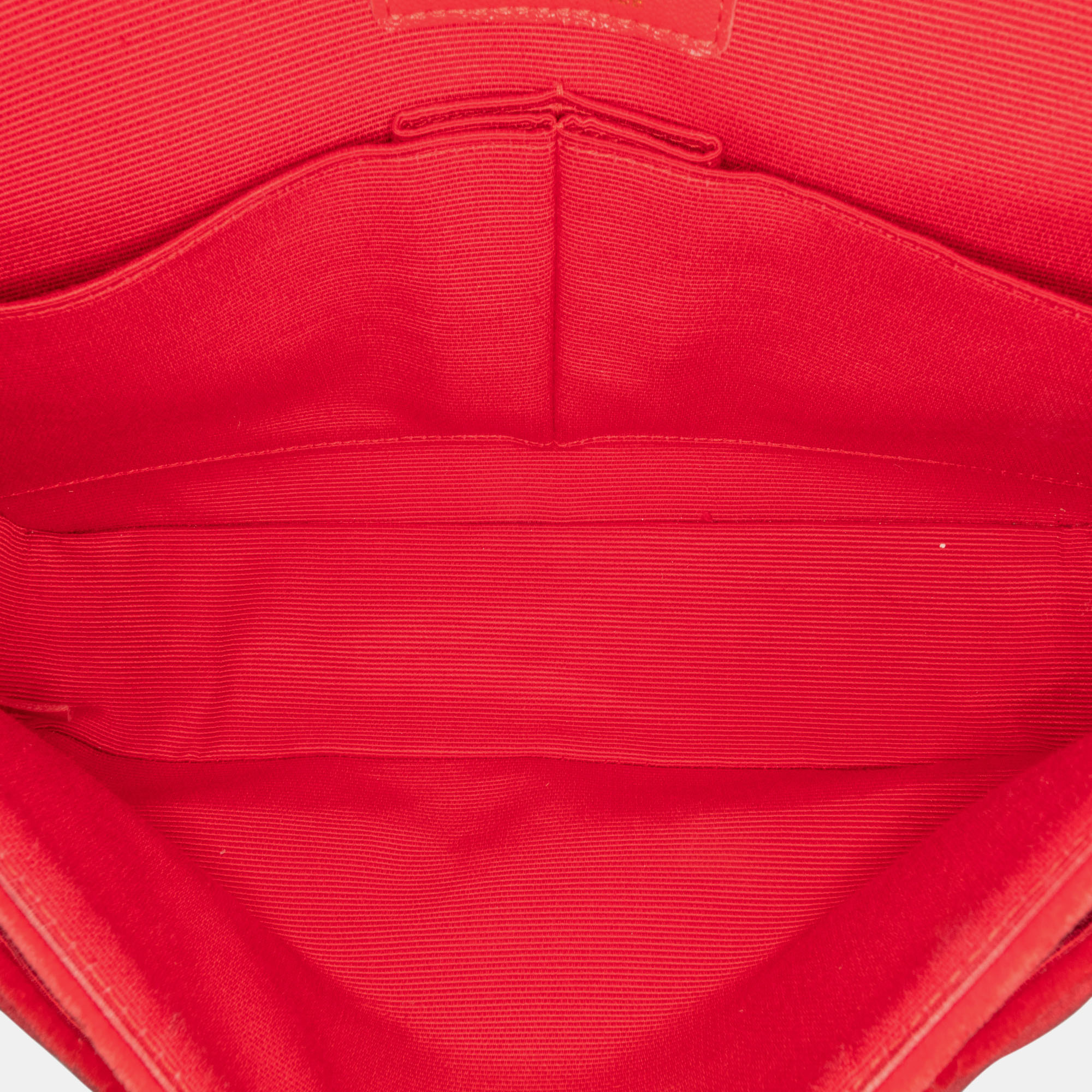 Chanel Red Medium Classic Velvet Double Flap Bag 