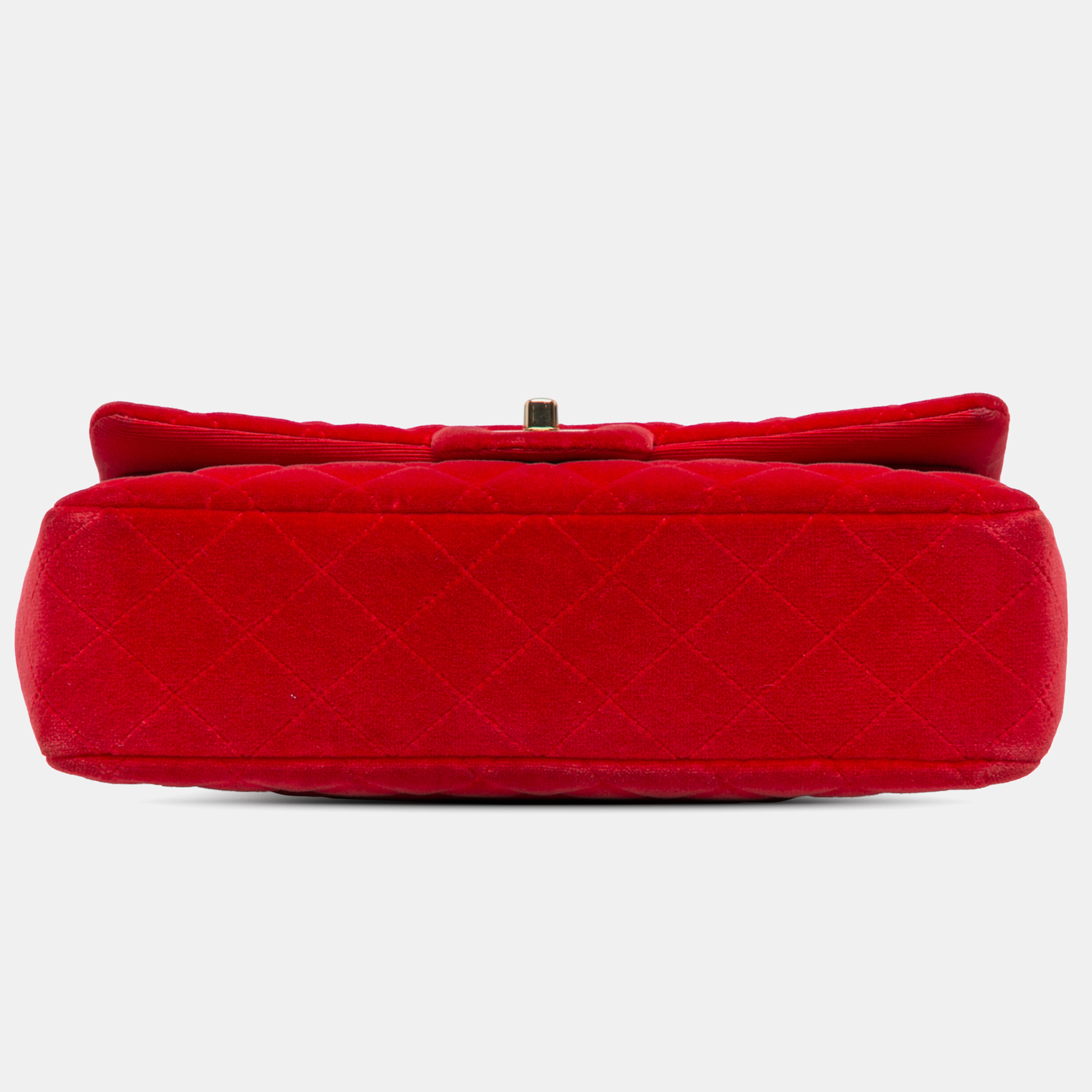 Chanel Red Medium Classic Velvet Double Flap Bag 