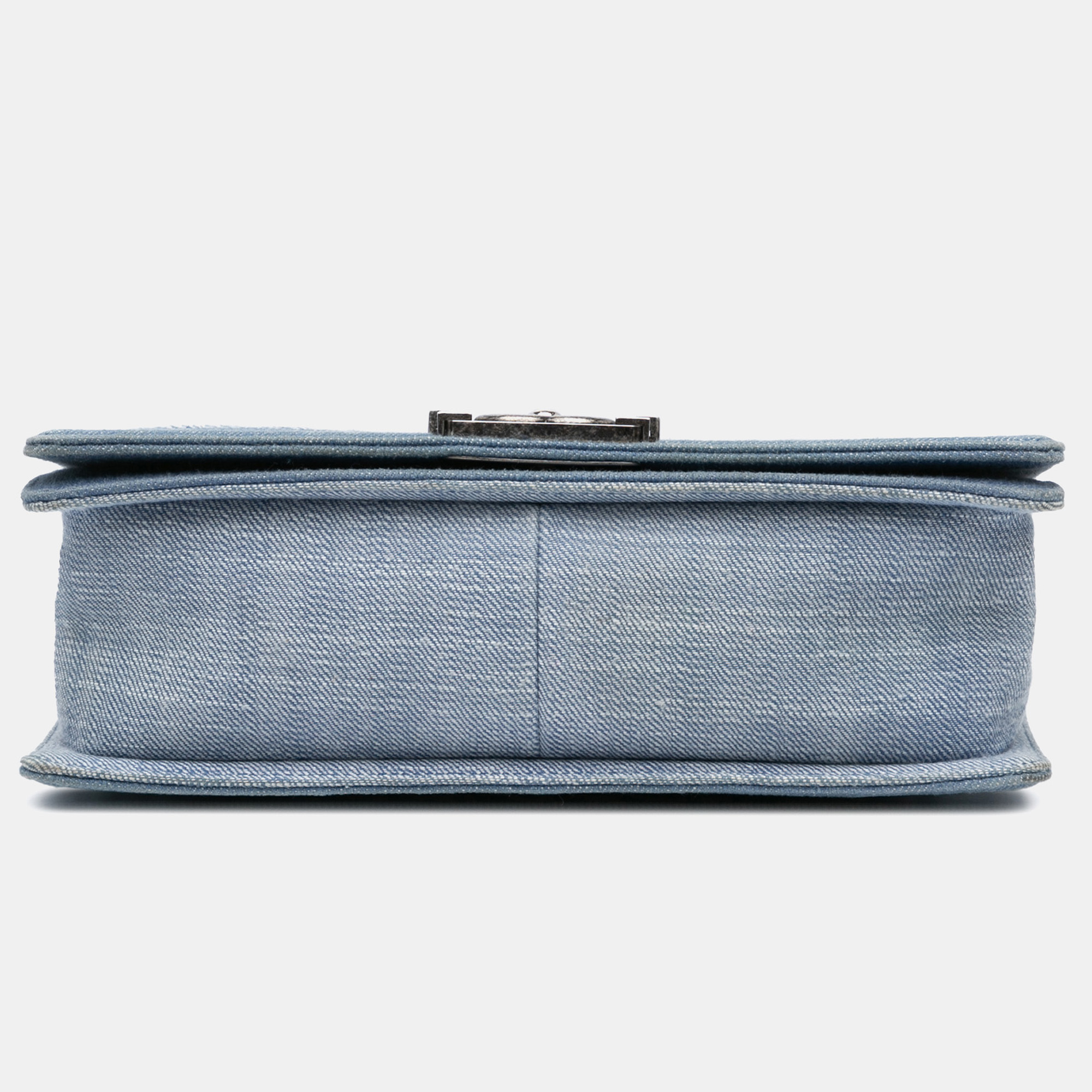 Chanel Blue Medium Denim Chevron Boy Flap Bag 