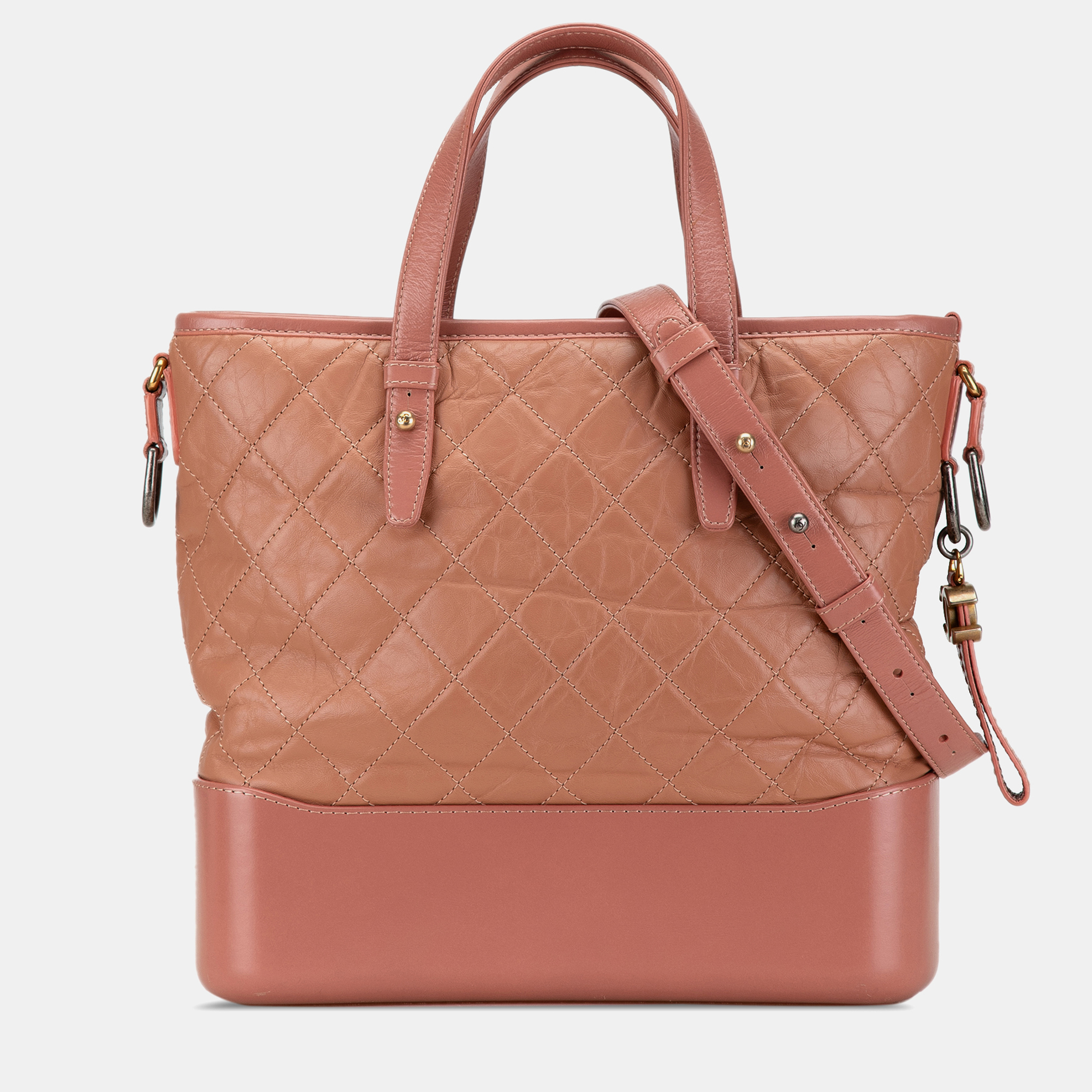 

Chanel Pink Medium Quilted Calfskin Gabrielle Shopping Satchel Bag