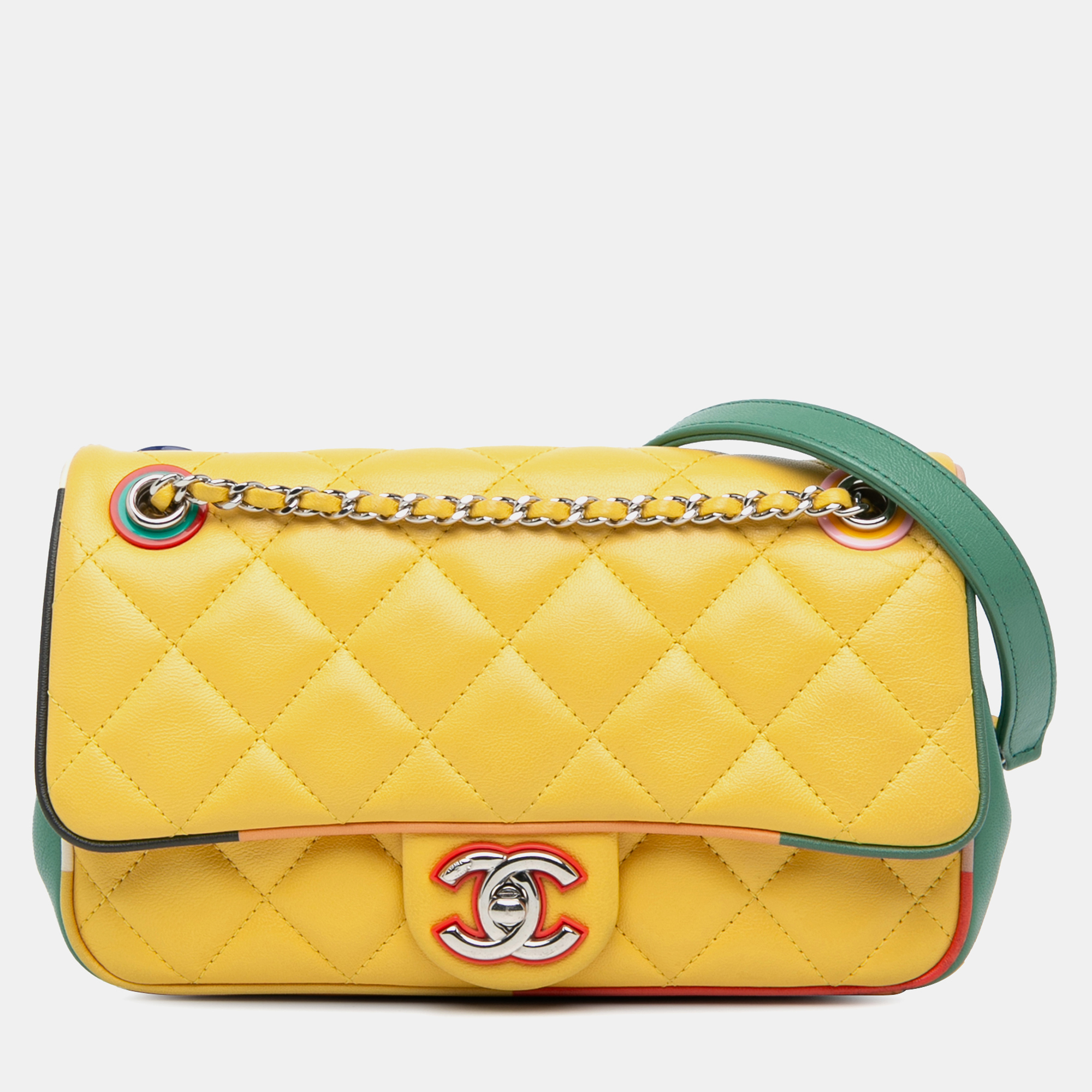 

Chanel Yellow Small Quilted Lambskin Cuba Color Flap