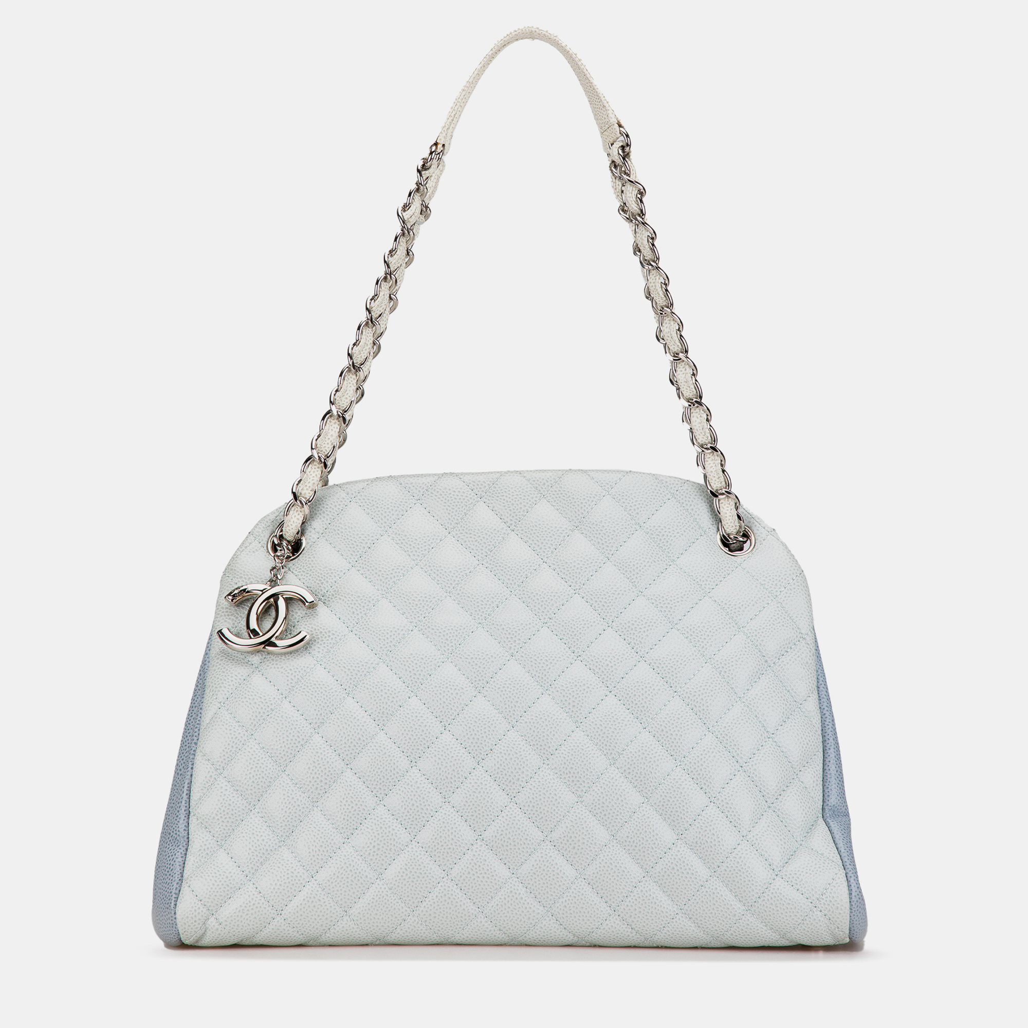 

Chanel Blue Tricolor Caviar Large Just Mademoiselle Bowling Bag