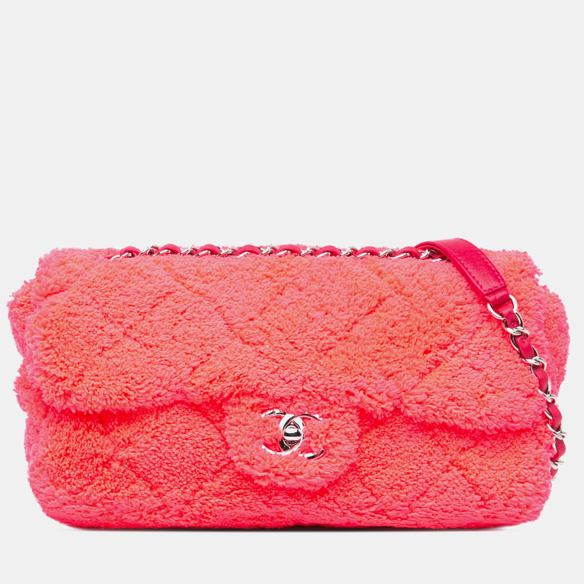 

Chanel Pink Medium Quilted Terry Cloth Coco Beach Flap