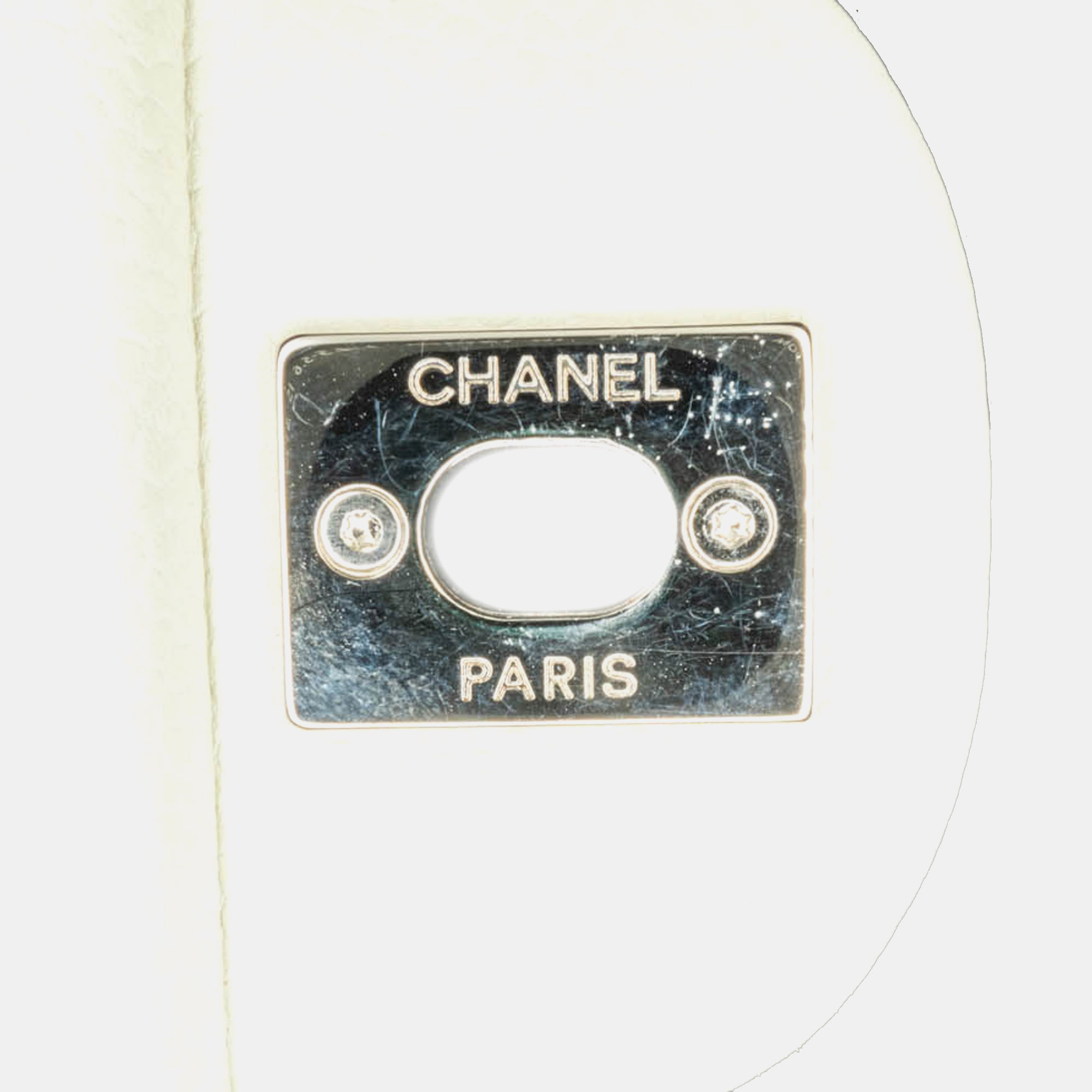 Chanel White Medium Classic Caviar Double Flap 