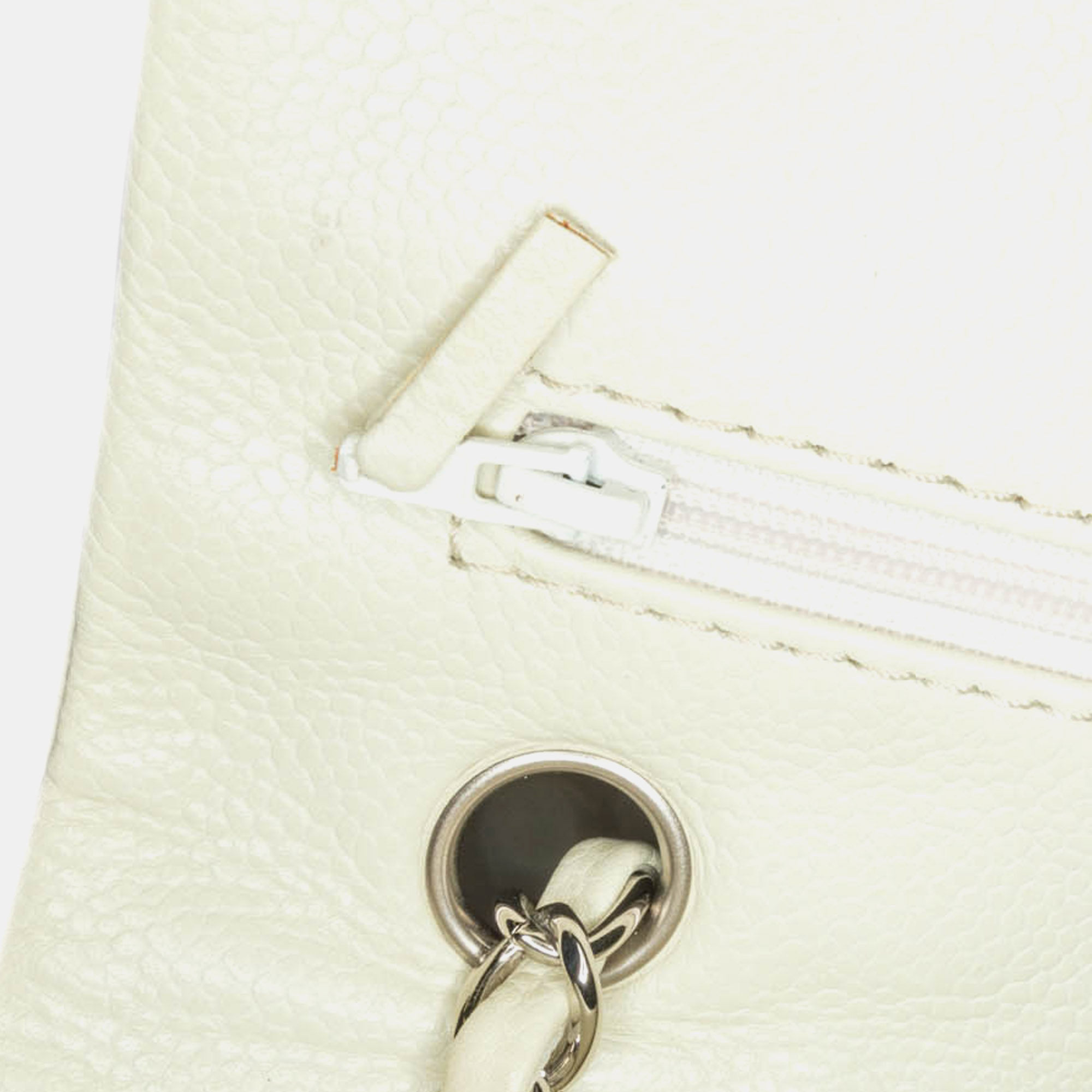 Chanel White Medium Classic Caviar Double Flap 