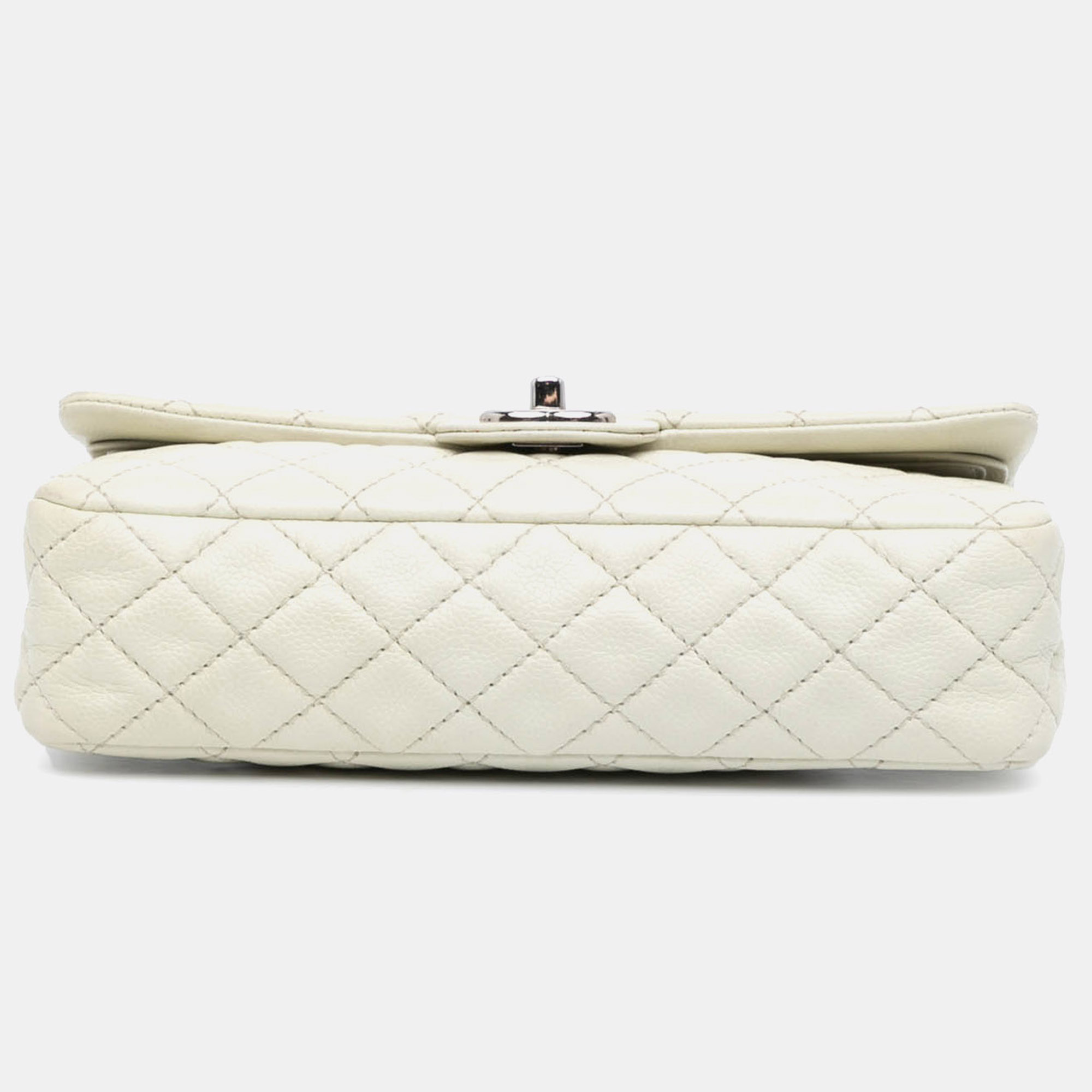 Chanel White Medium Classic Caviar Double Flap 