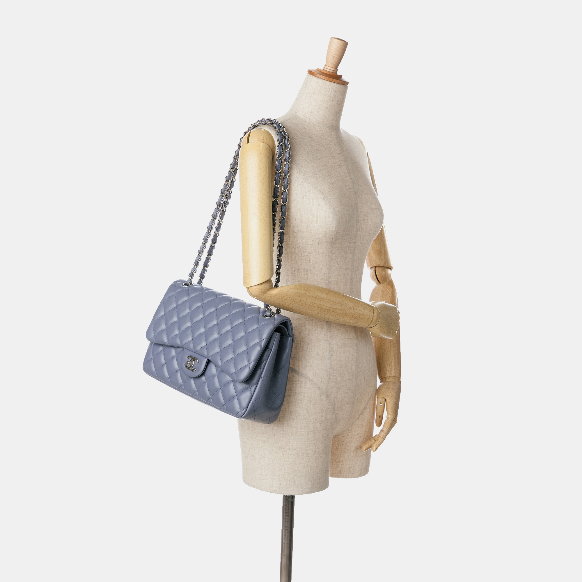 Chanel Purple Jumbo Classic Lambskin Double Flap 