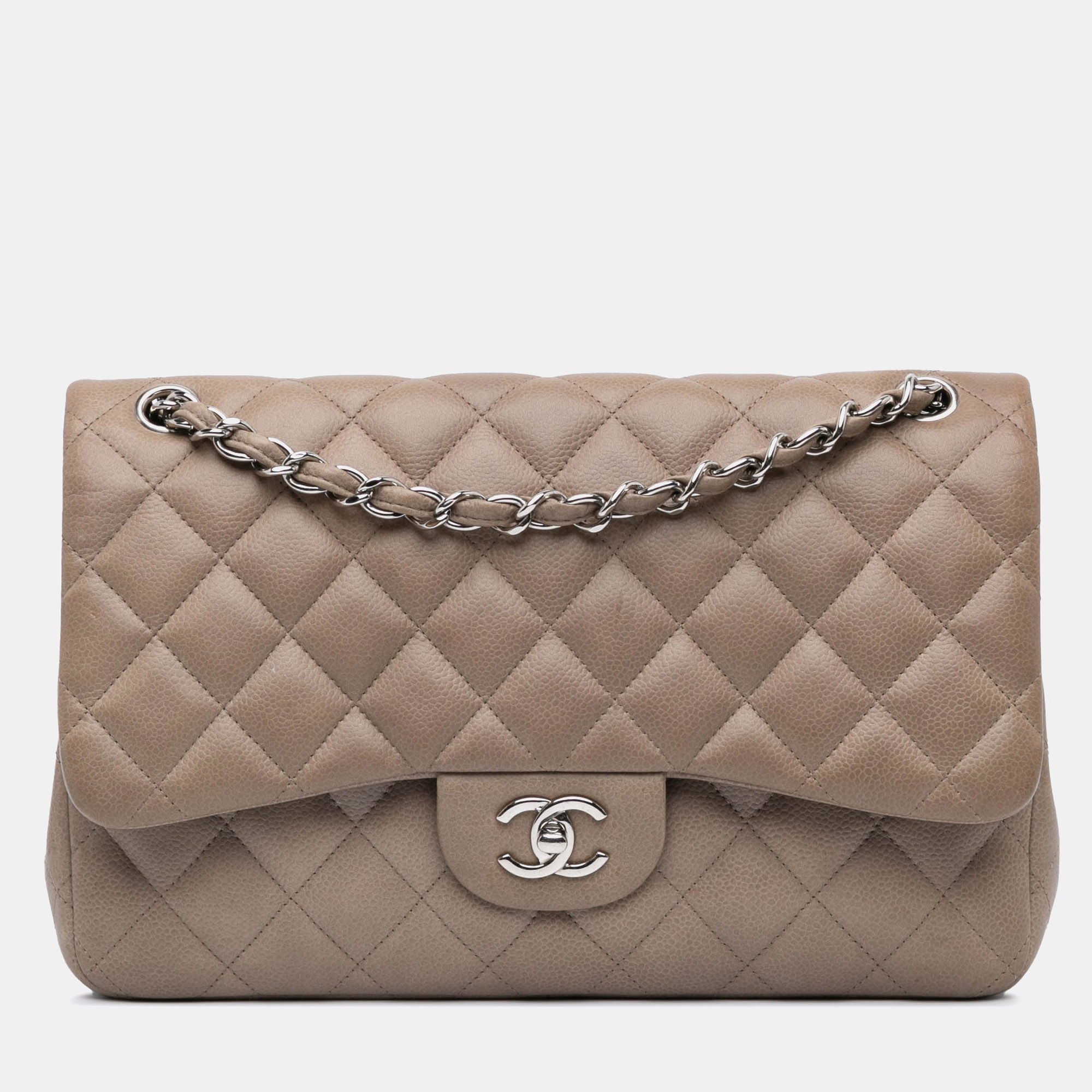 

Chanel Brown Jumbo Classic Caviar Double Flap