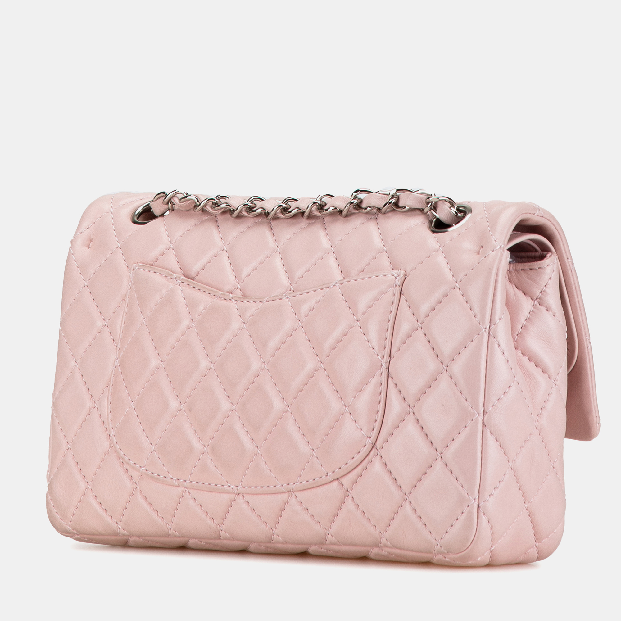 Chanel Pink Medium Classic Lambskin Double Flap 
