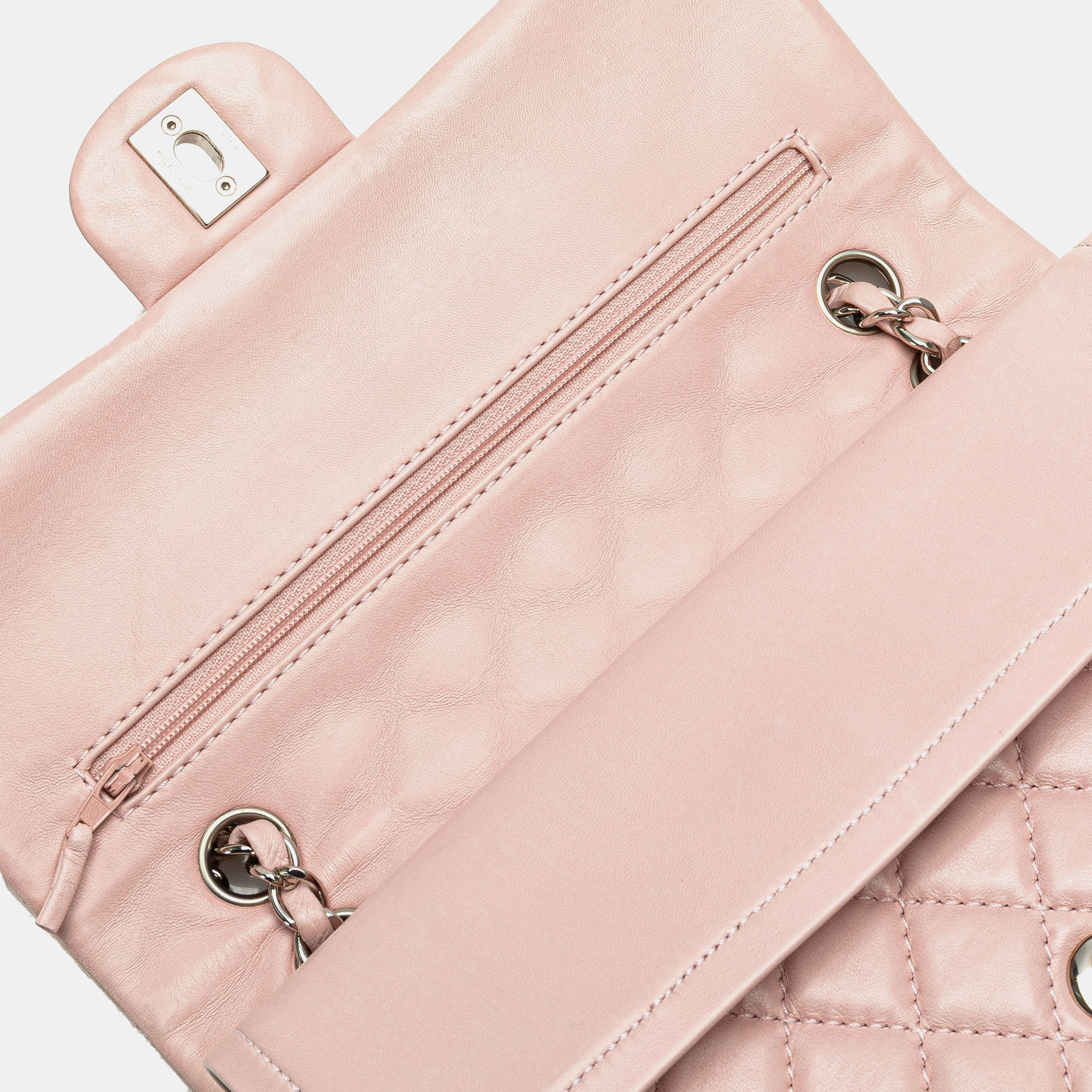 Chanel Pink Medium Classic Lambskin Double Flap 