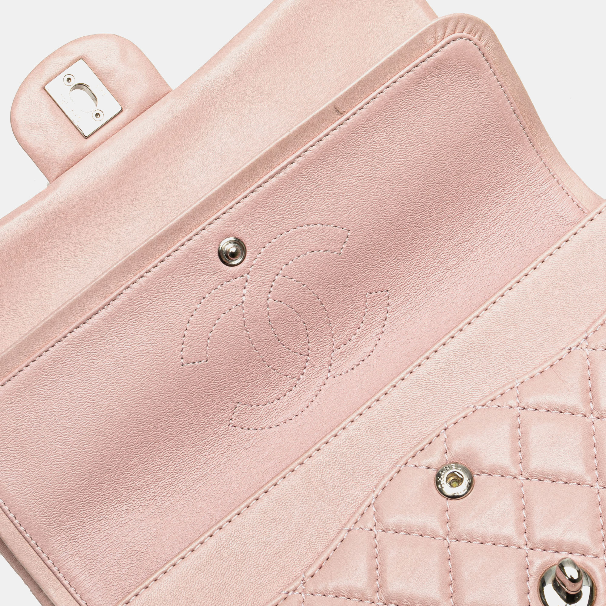 Chanel Pink Medium Classic Lambskin Double Flap 