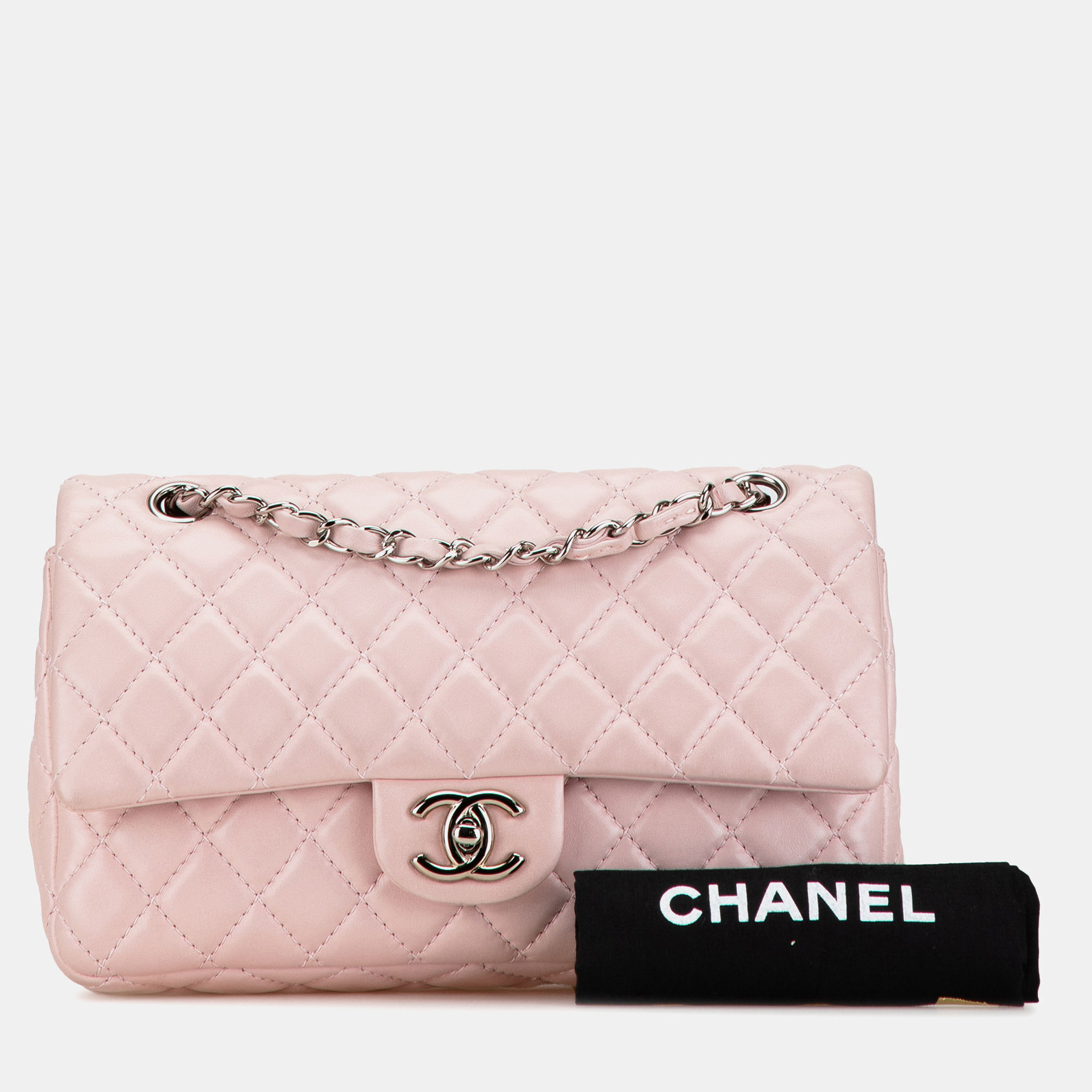 Chanel Pink Medium Classic Lambskin Double Flap 